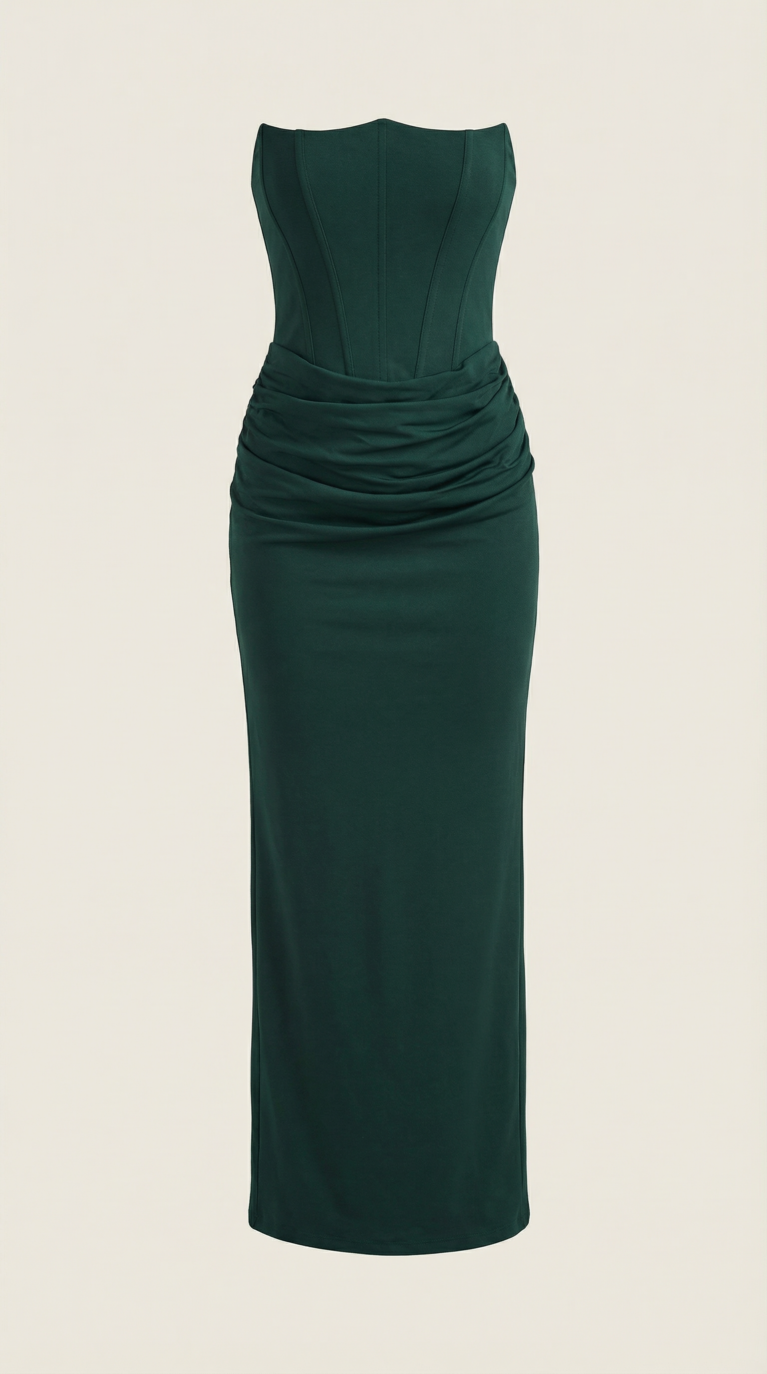 Fiorella Women's Strapless Ruched Corset Maxi Dress