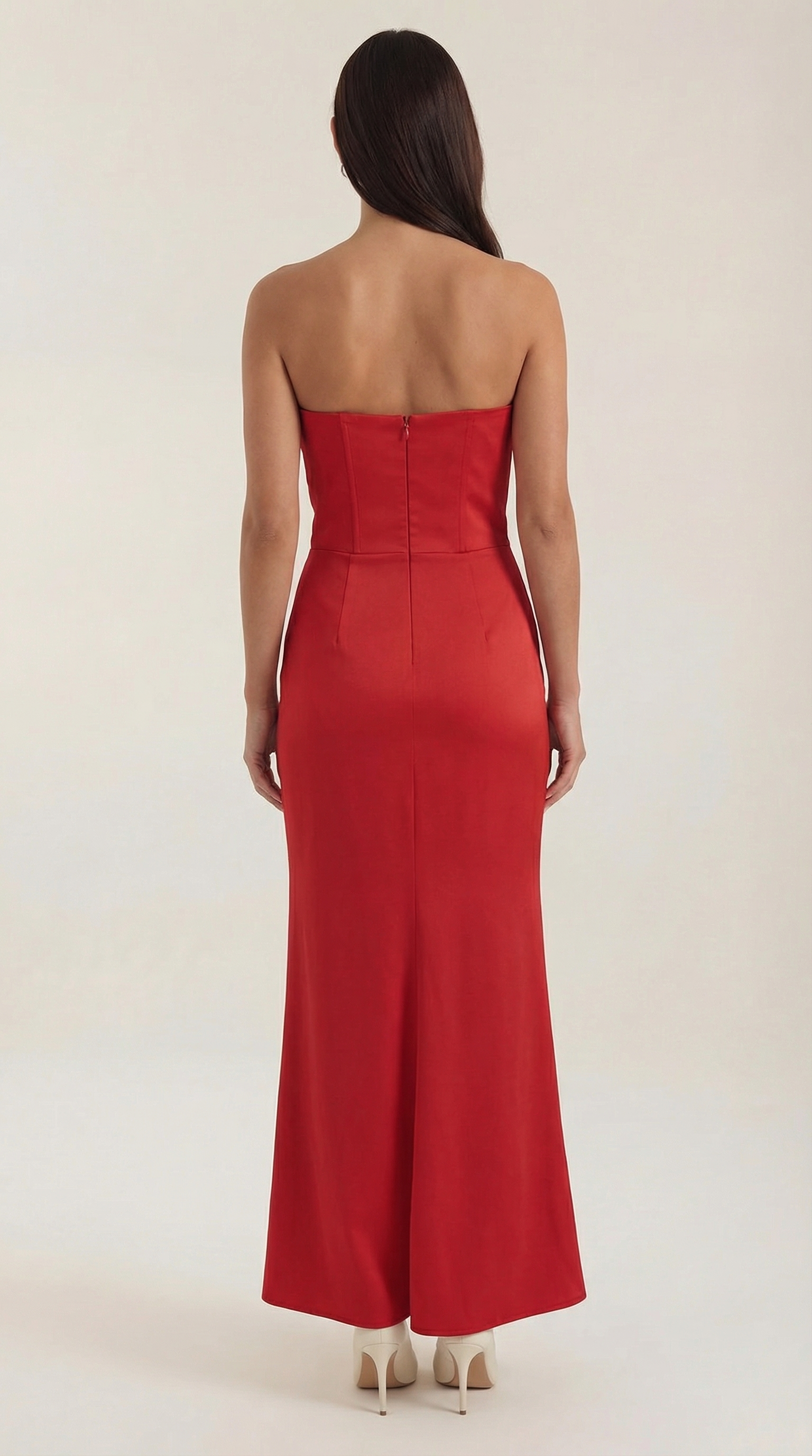 Fiorella Women's Strapless Ruched Corset Maxi Dress
