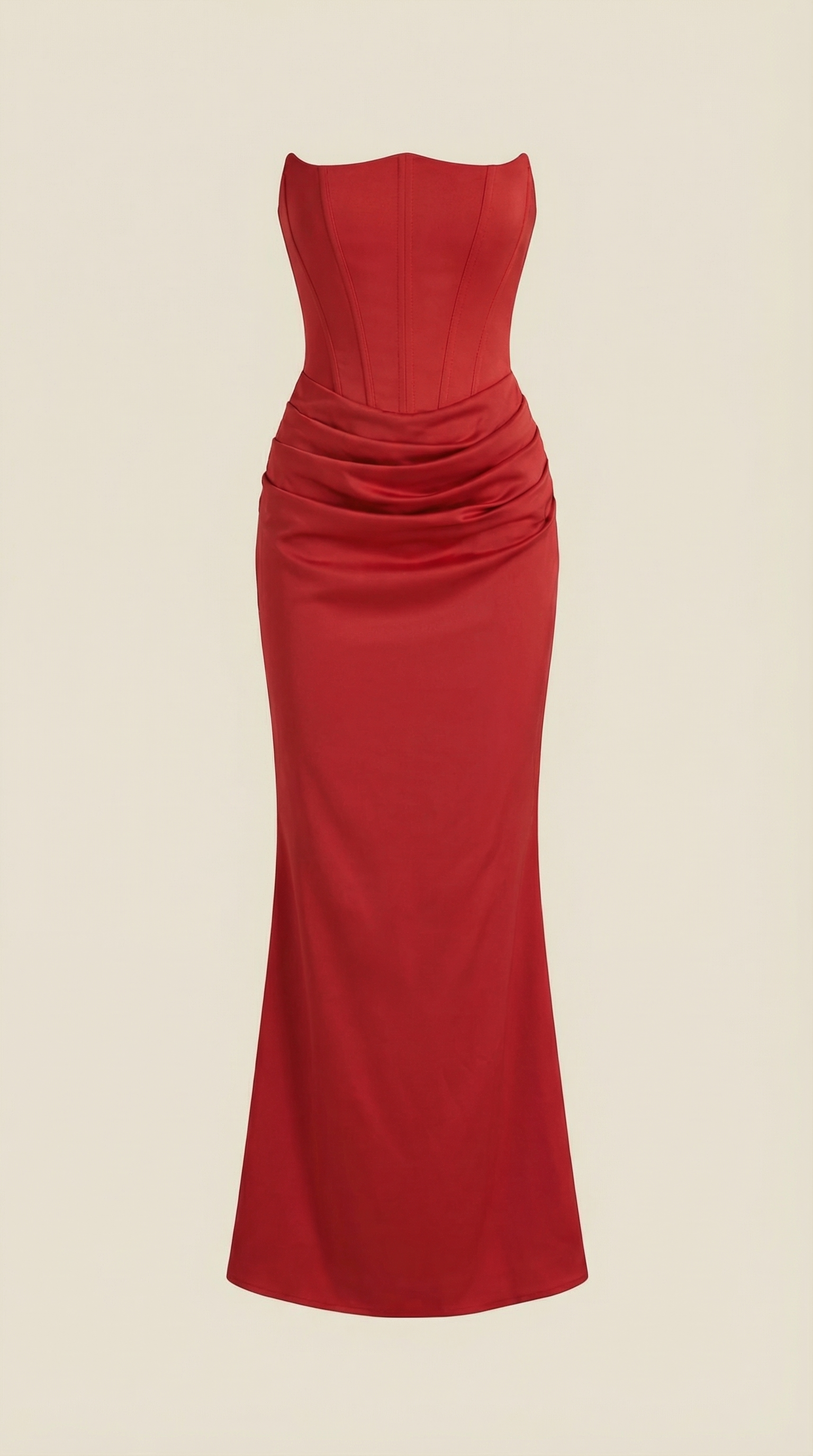 Fiorella Women's Strapless Ruched Corset Maxi Dress