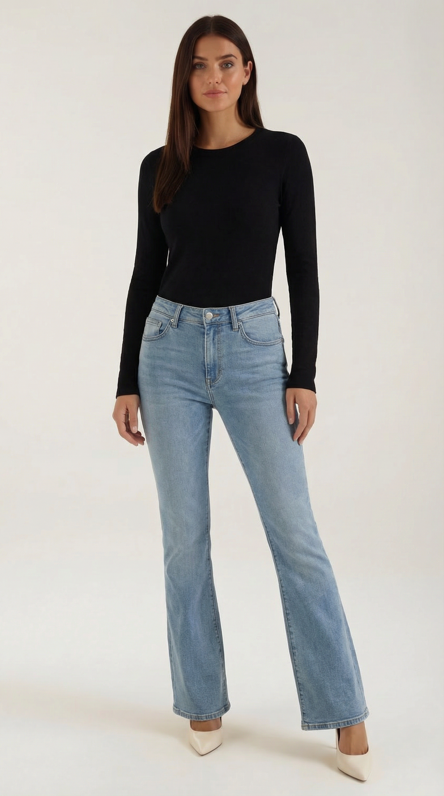 Freya Women's Crew Neck Ribbed Long Sleeve Top - Black