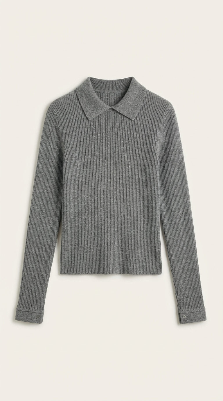 Gail Women's Collared Long Sleeve Wool-Look Top