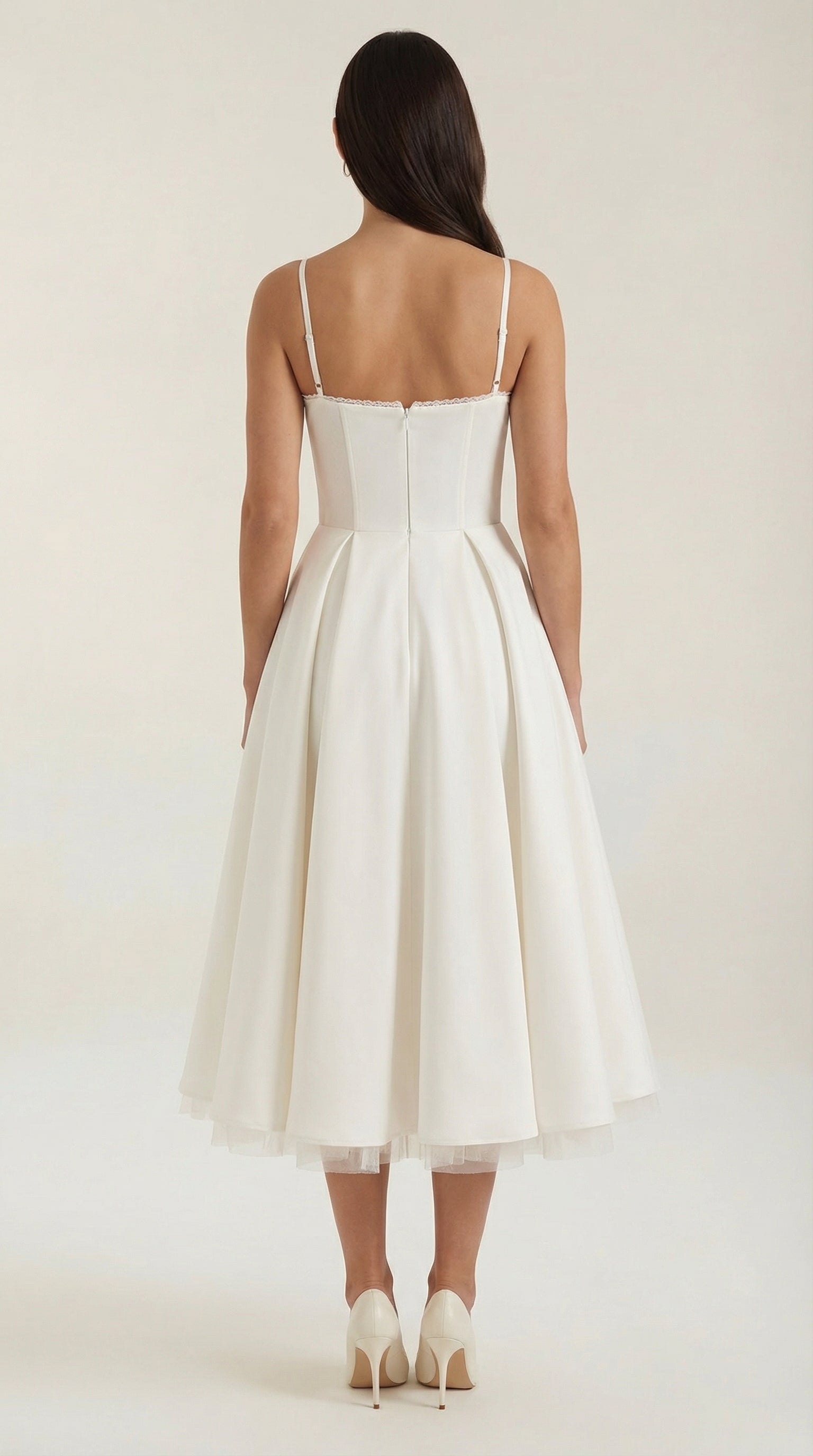 Isolde Women's Sweetheart Tulle Midi Dress with Pockets