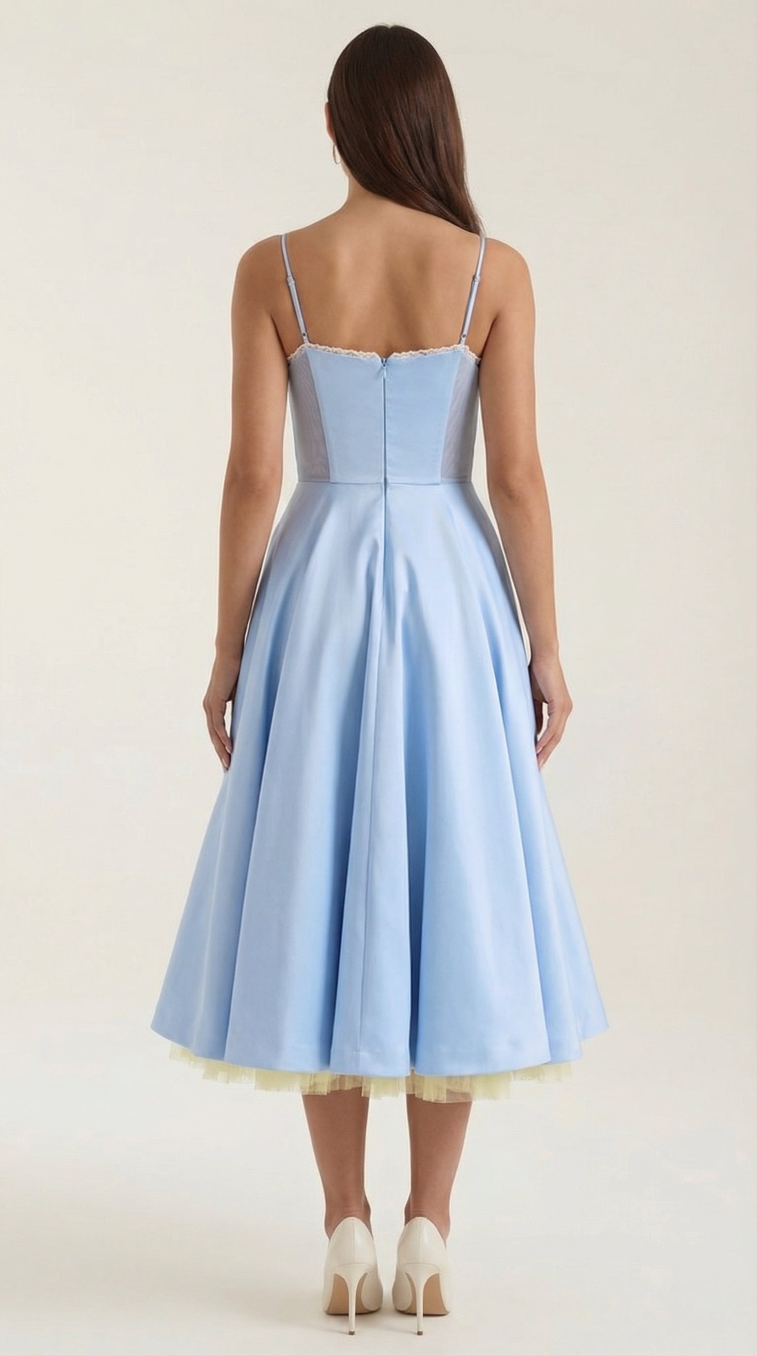 Isolde Women's Sweetheart Tulle Midi Dress with Pockets
