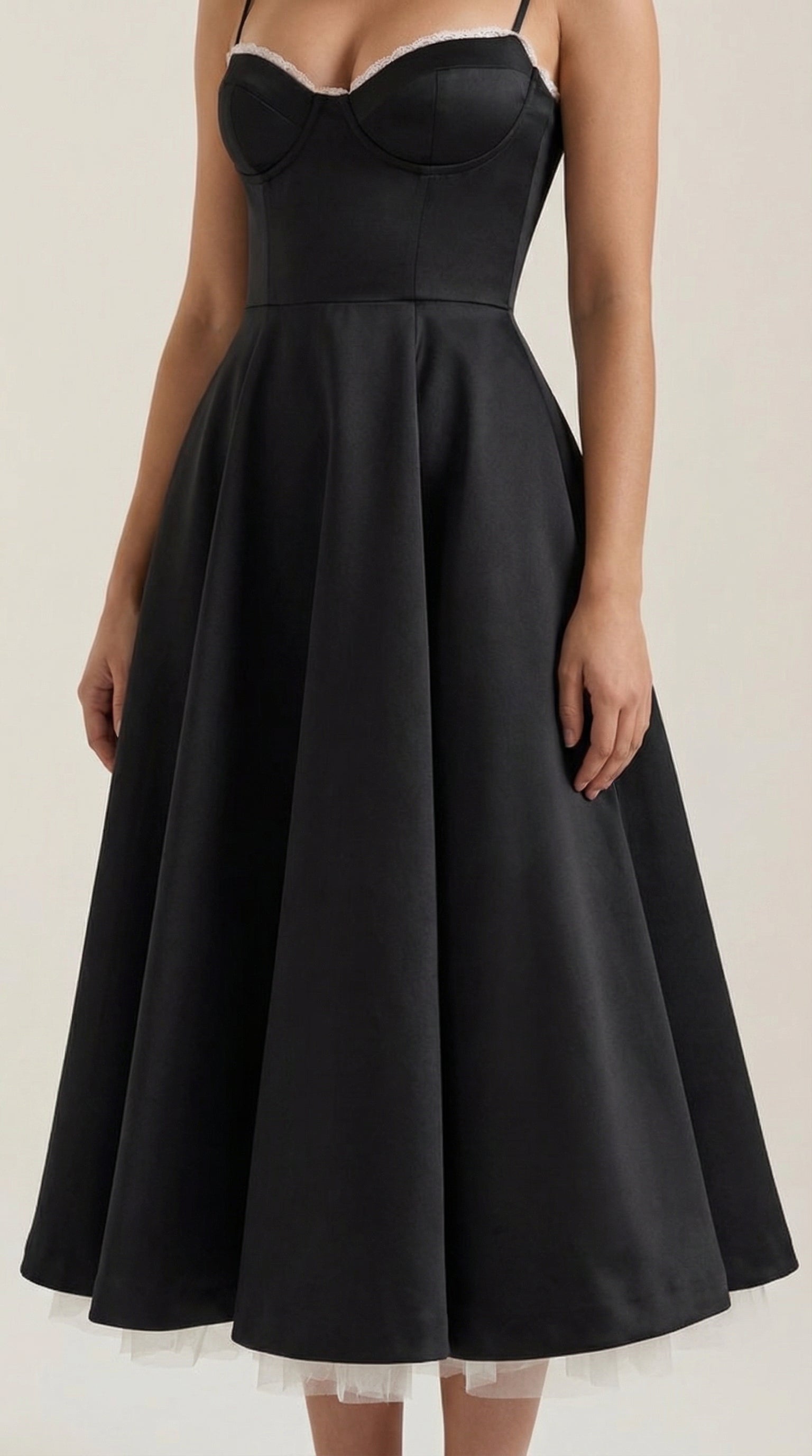 Isolde Women's Sweetheart Tulle Midi Dress with Pockets
