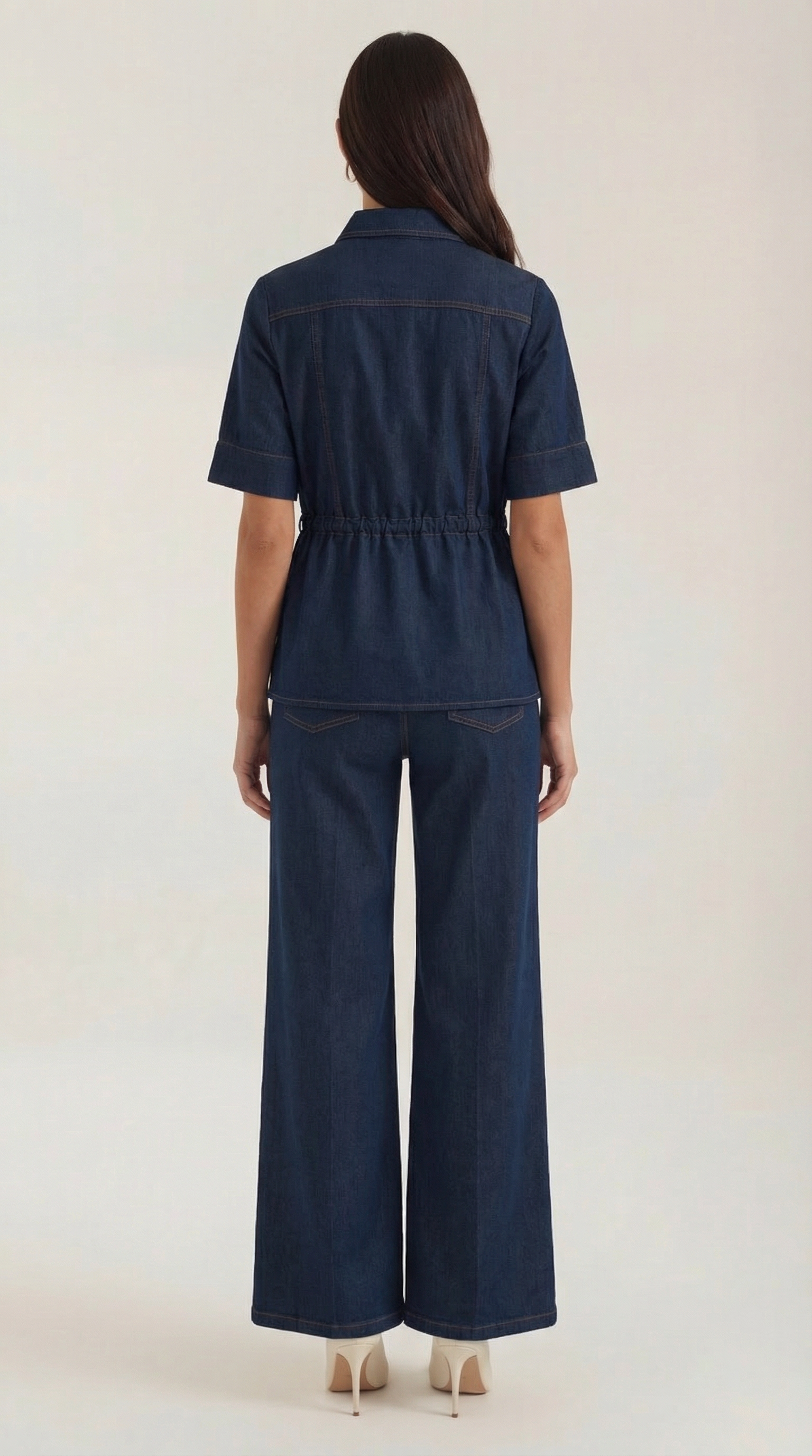 Jade Women's High Rise Wide-Leg Denim Trousers