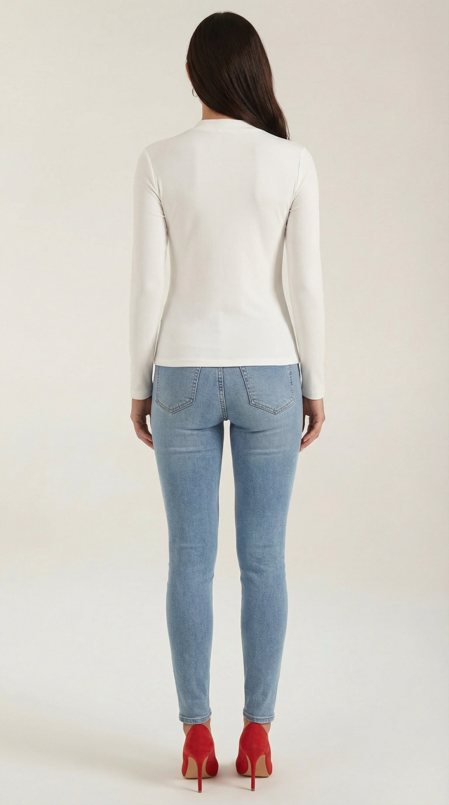 Jamie Women's Long Sleeve Knotted Mock Neck Blouse