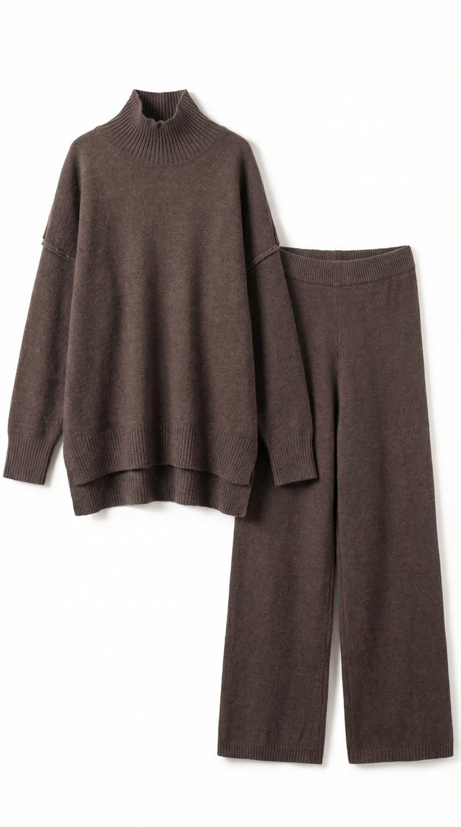 Jean Women's Knit Turtleneck Jumper and Trousers Set