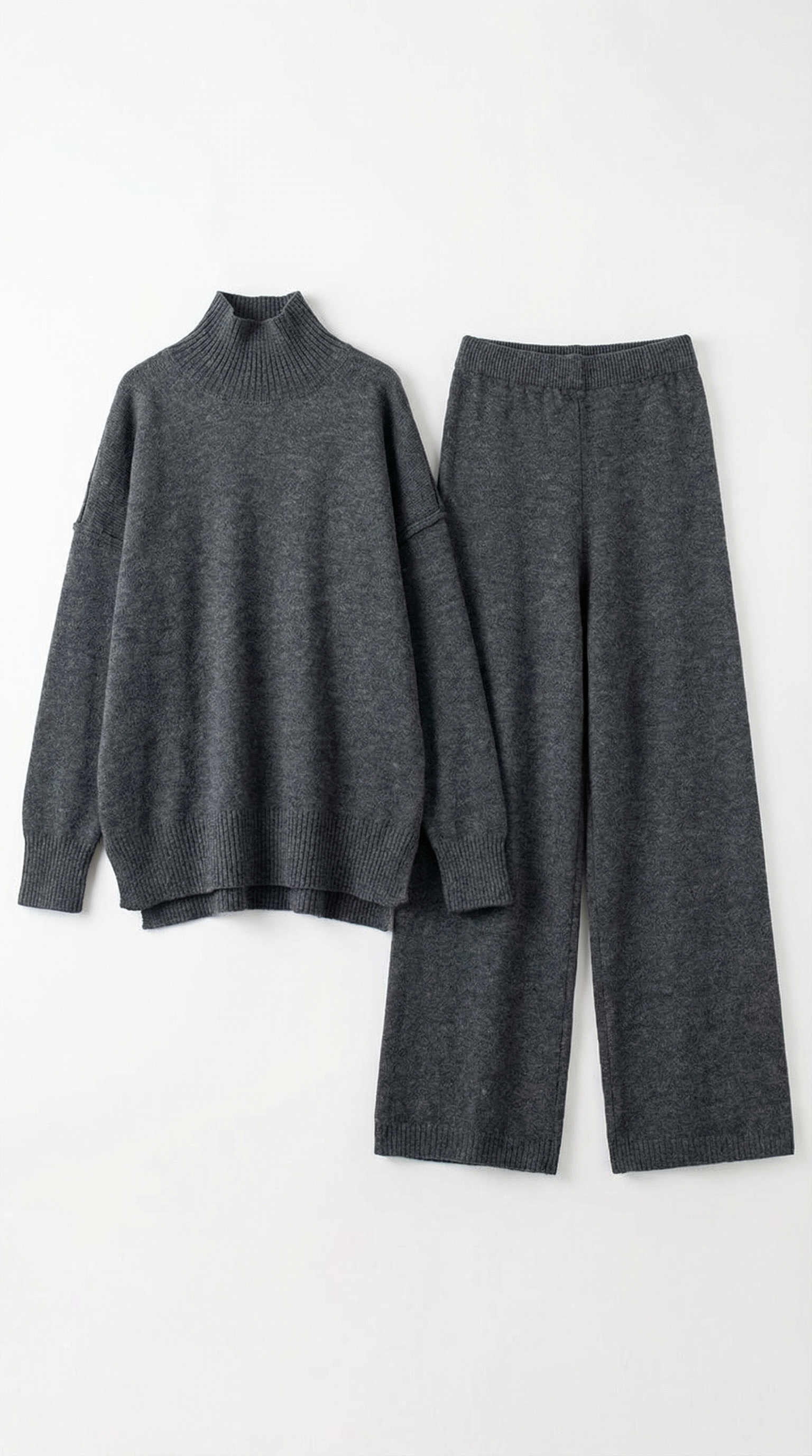 Jean Women's Knit Turtleneck Jumper and Trousers Set