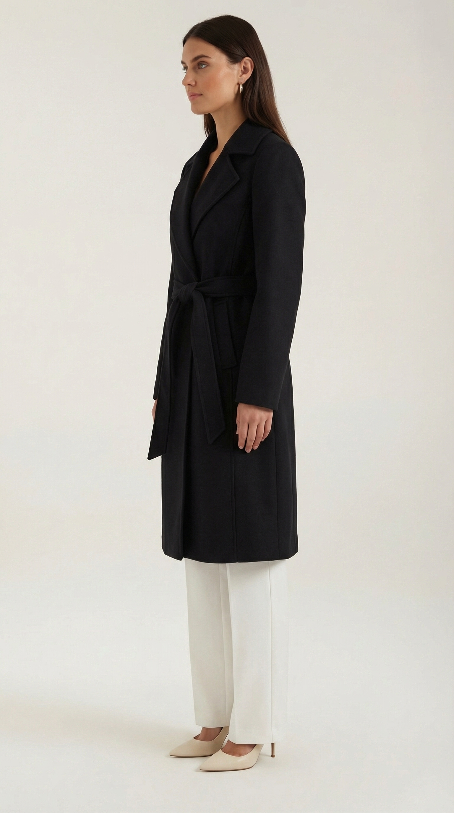 Joyce Women's Belted Wool-Look Longline Wrap Coat