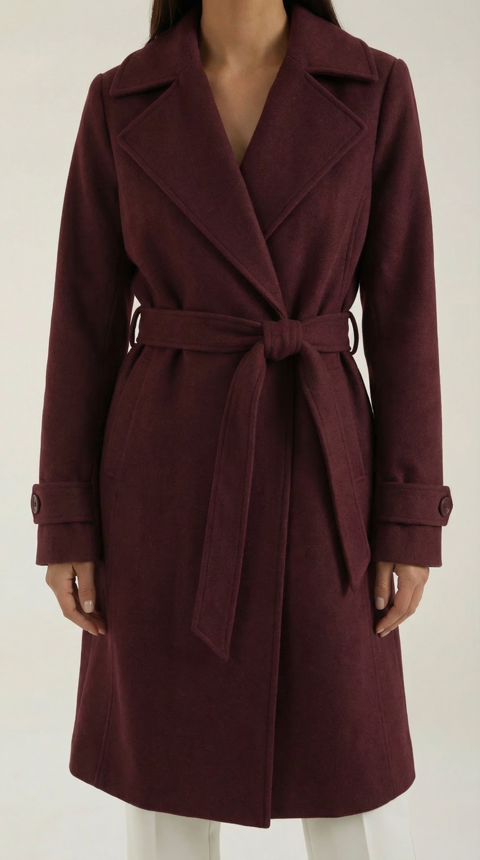 Joyce Women's Belted Wool-Look Longline Wrap Coat