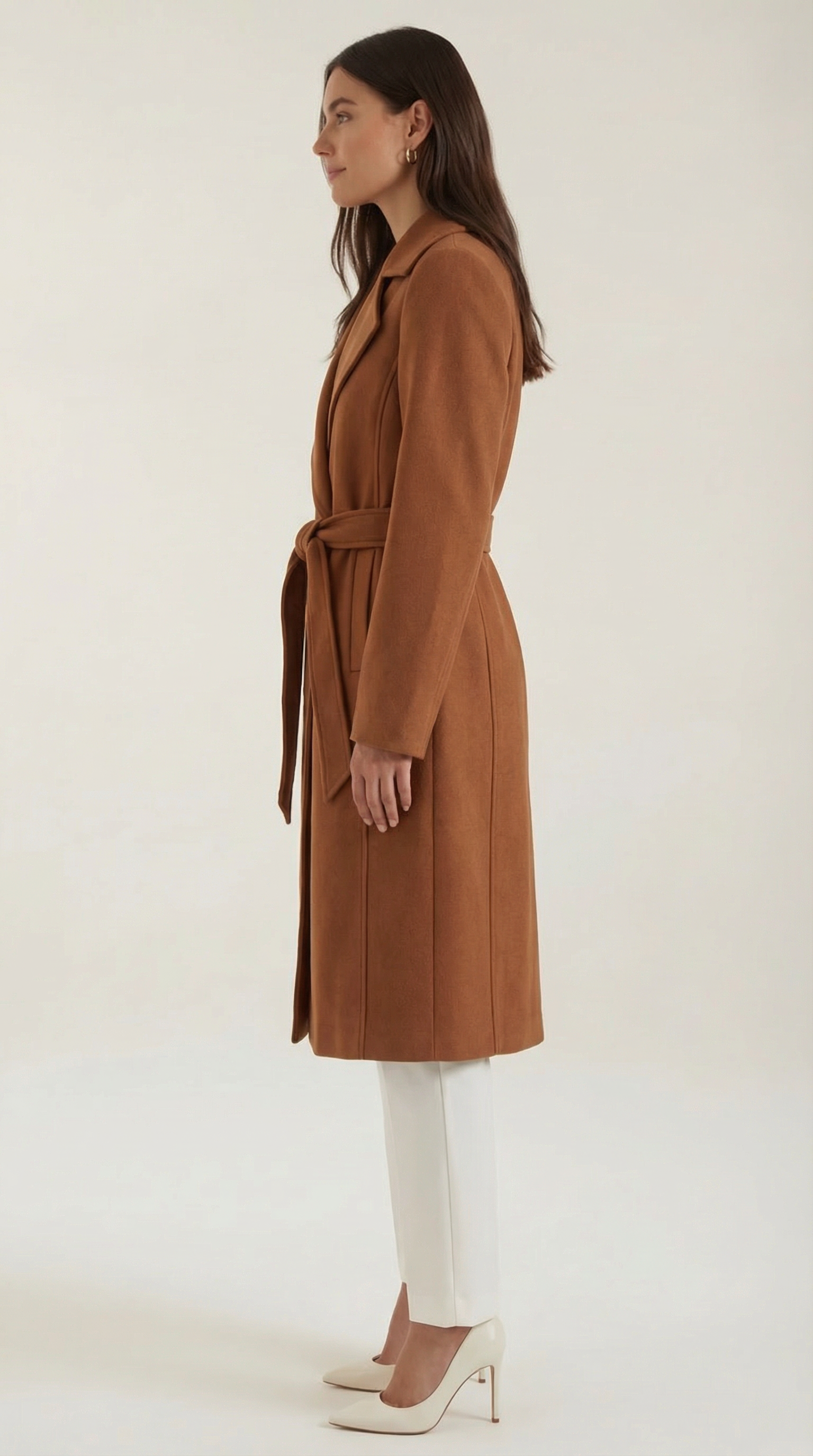 Joyce Women's Belted Wool-Look Longline Wrap Coat