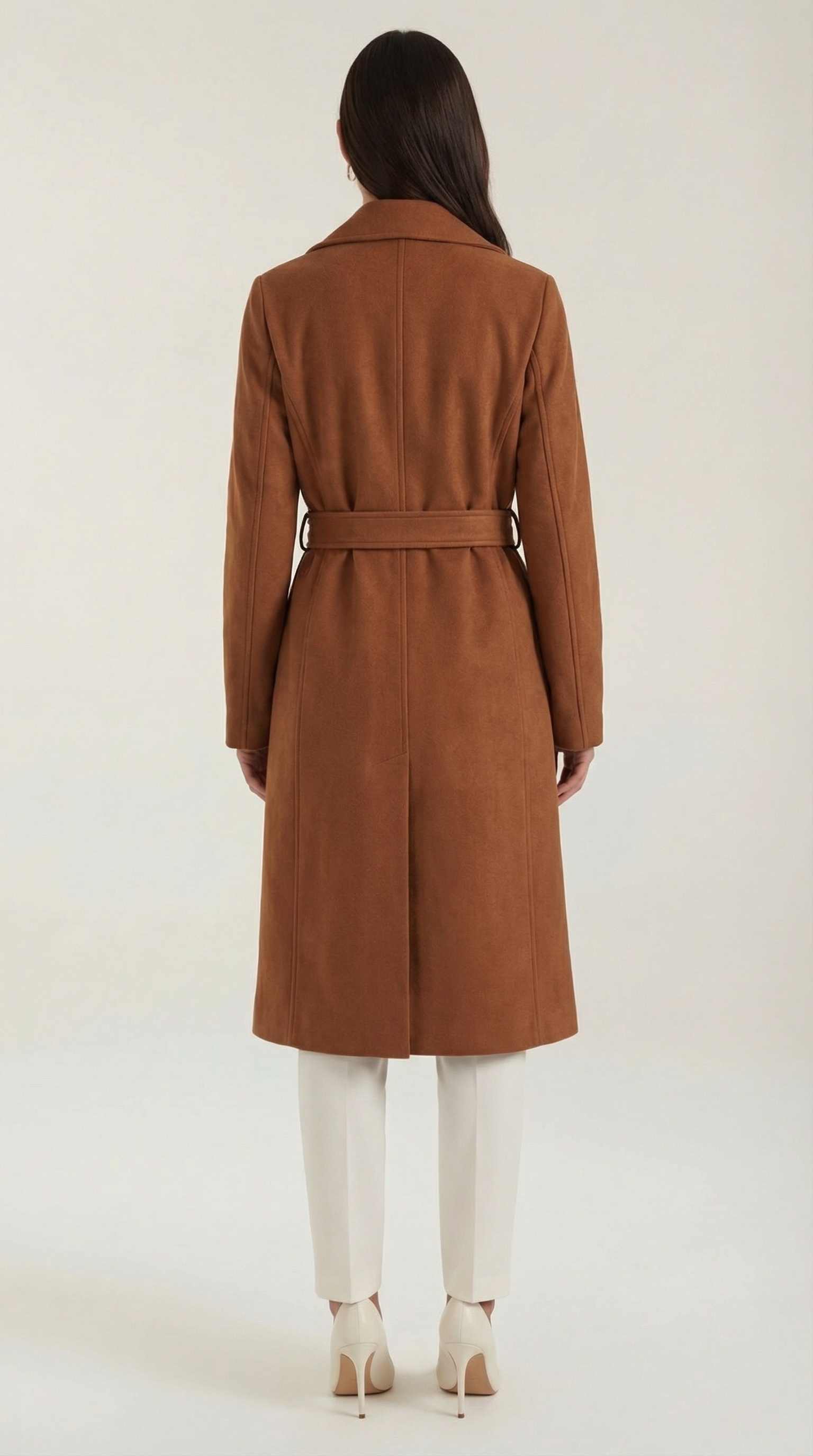 Joyce Women's Belted Wool-Look Longline Wrap Coat
