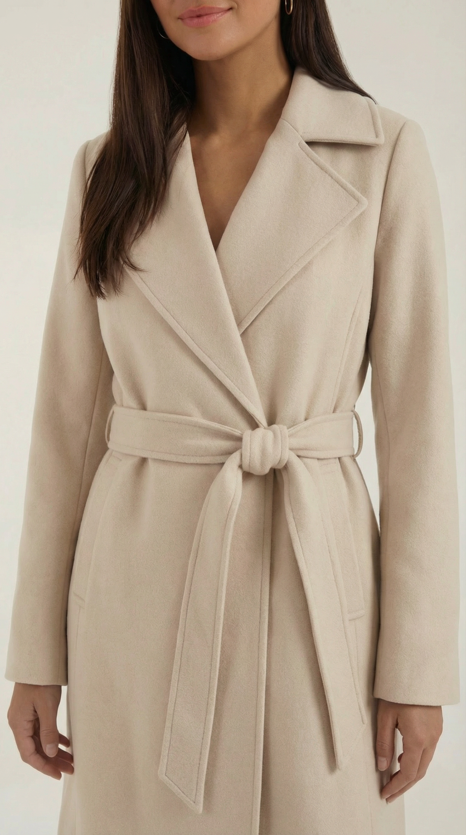 Joyce Women's Belted Wool-Look Longline Wrap Coat