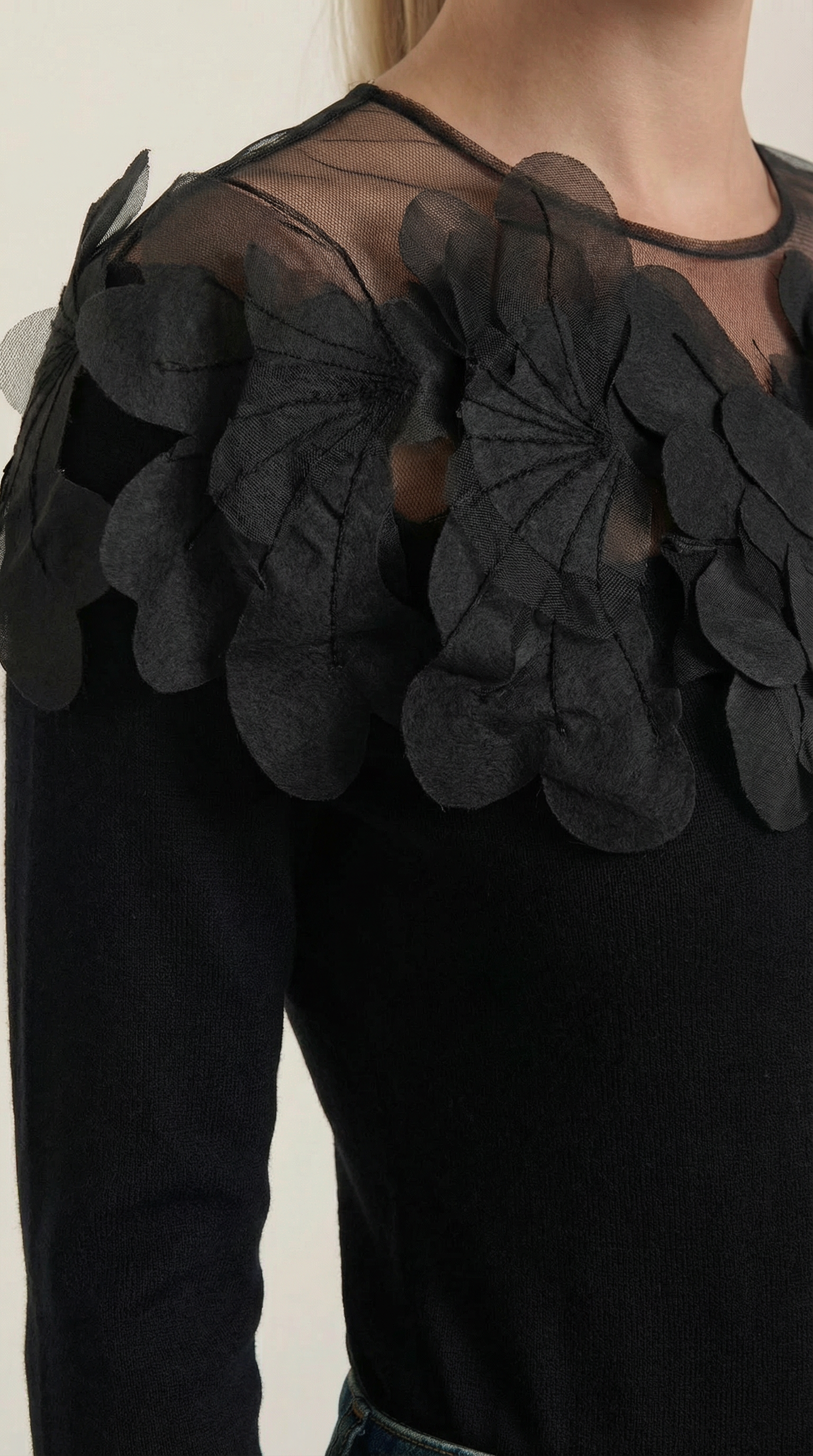 Marguerite Women's Feather-Trim Knitted Jumper