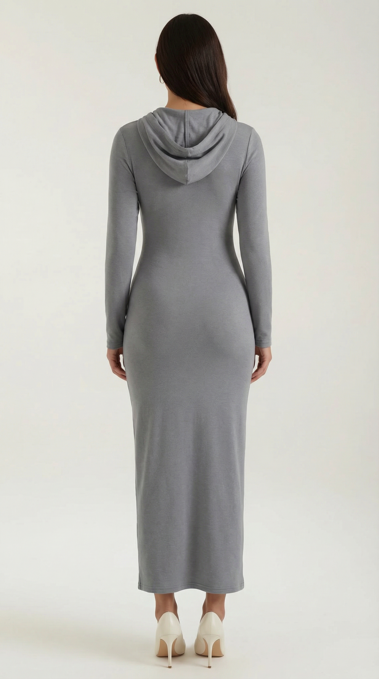 Marilyn Women's Drawstring Hooded Bodycon Maxi Dress