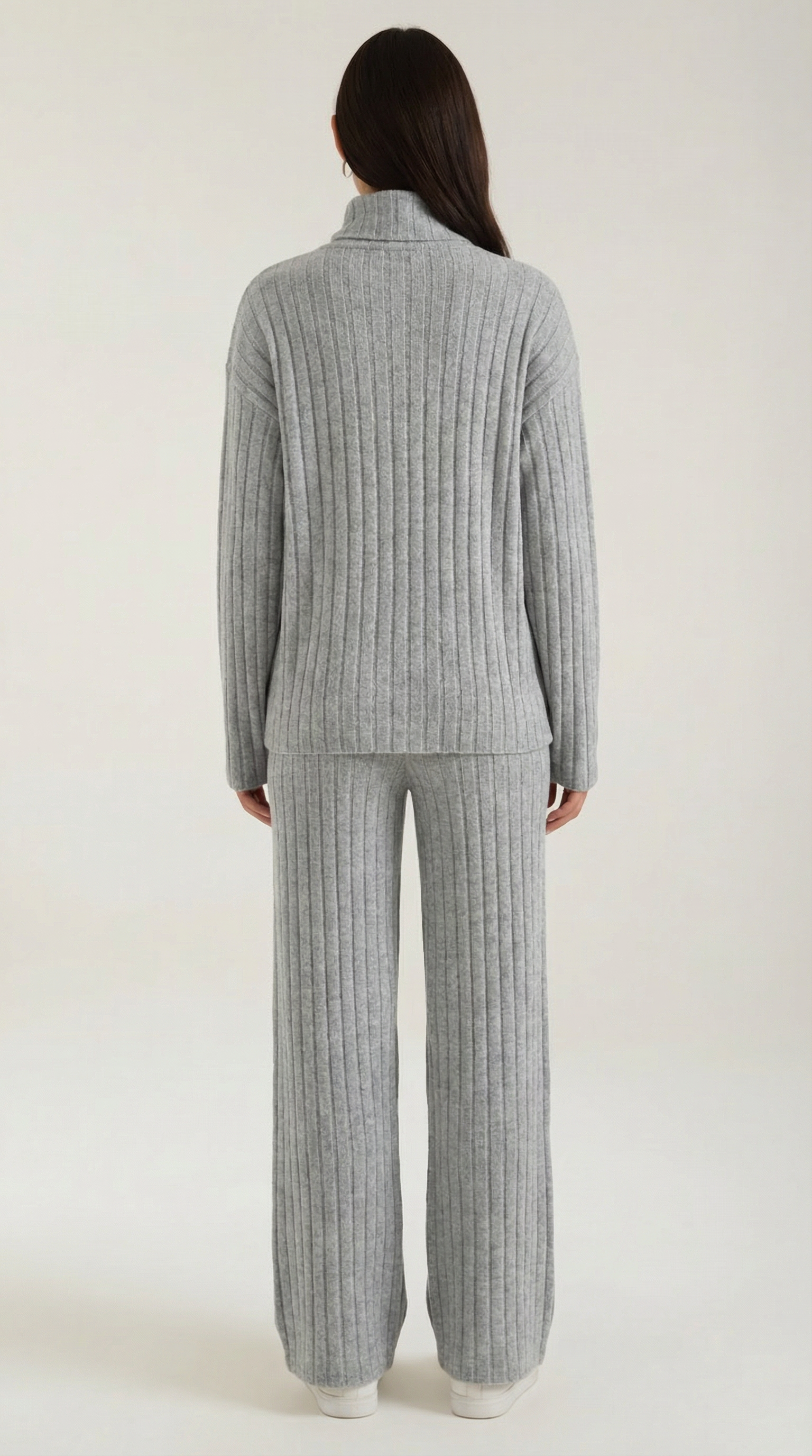 Nicole Women's Ribbed Knit Top and Trouser Lounge Set