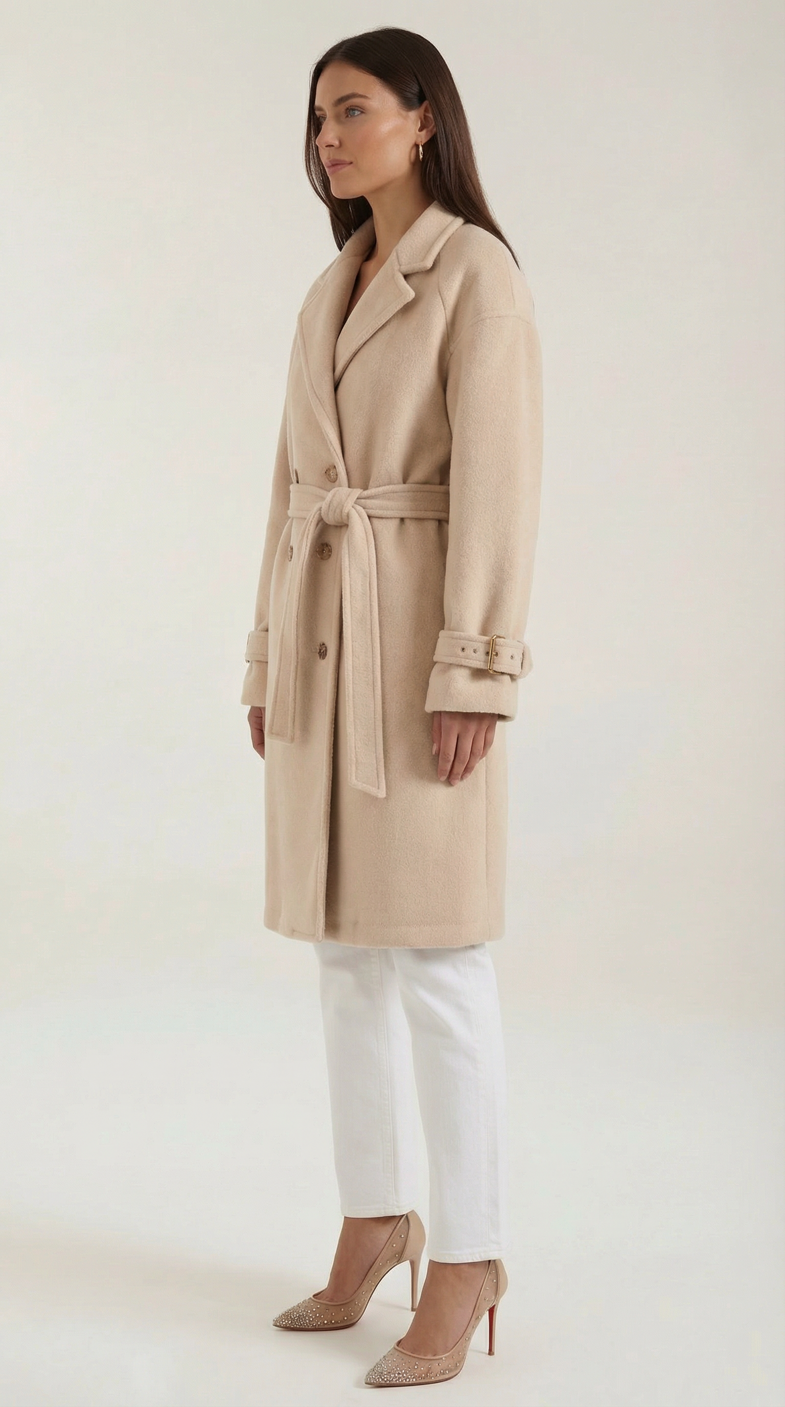 Orinthia Women's Oversized Belted Fleece Wrap Coat