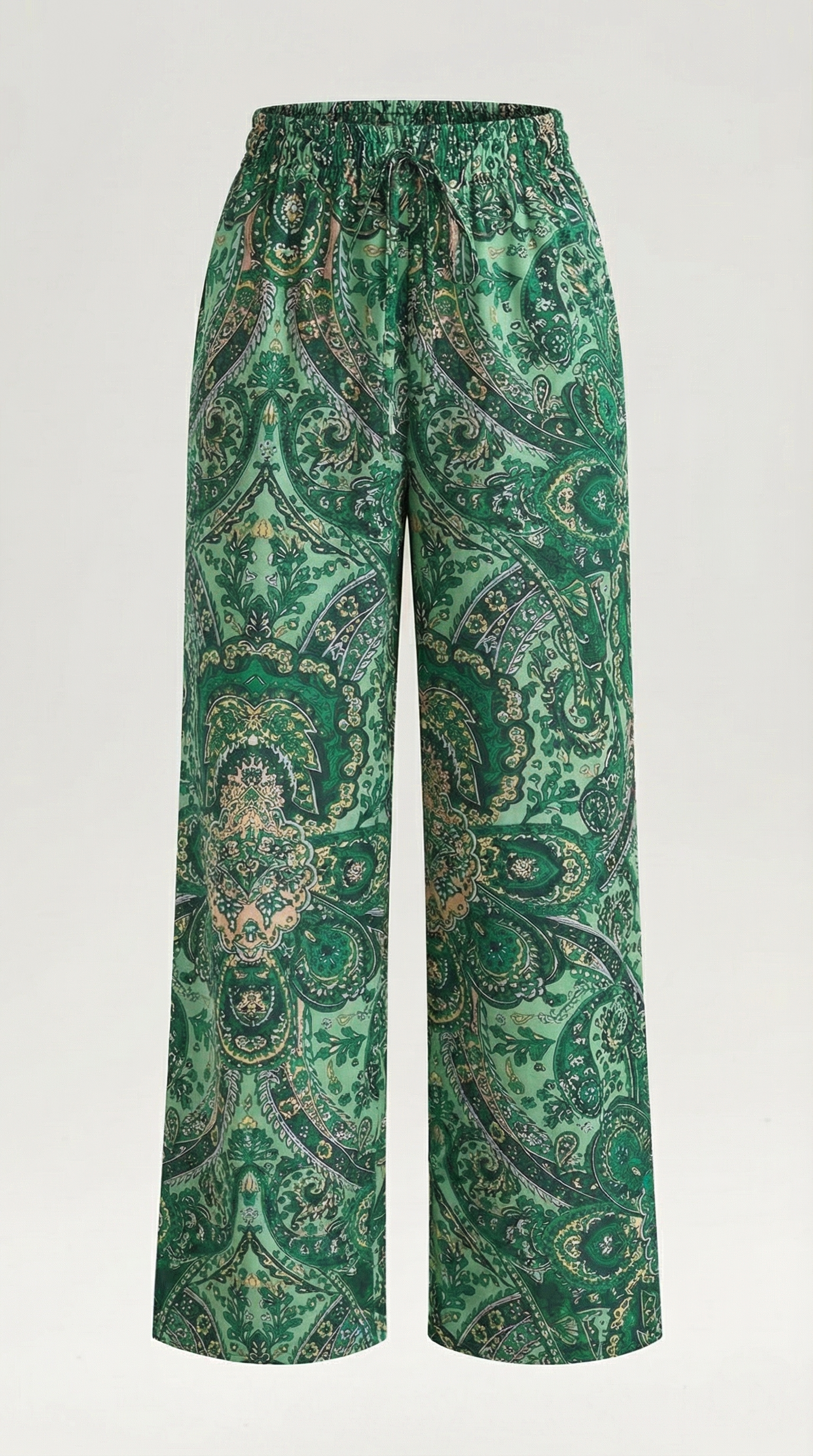 Pam Women's Flowy Wide Leg Paisley Print Trousers