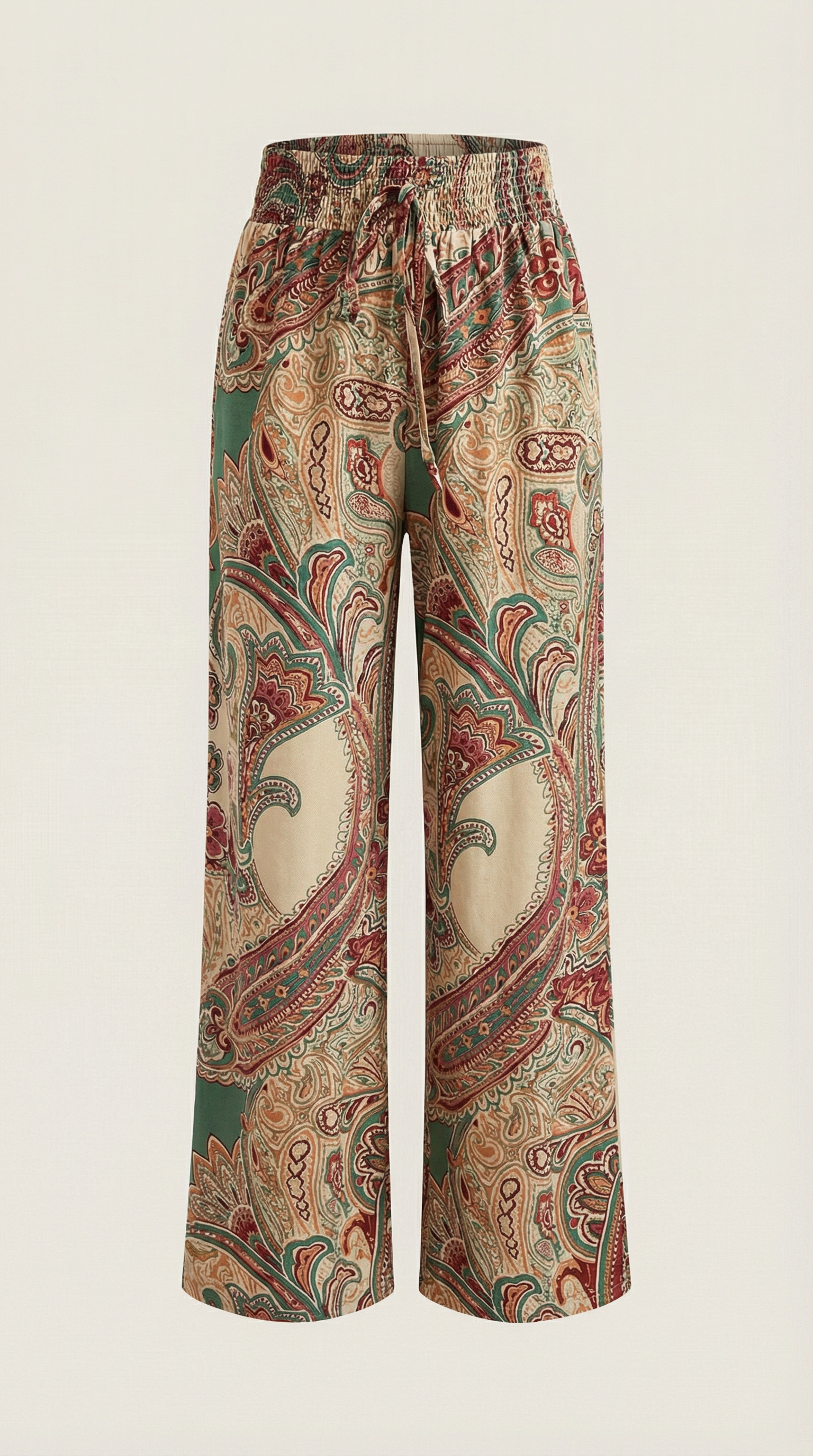 Pam Women's Flowy Wide Leg Paisley Print Trousers