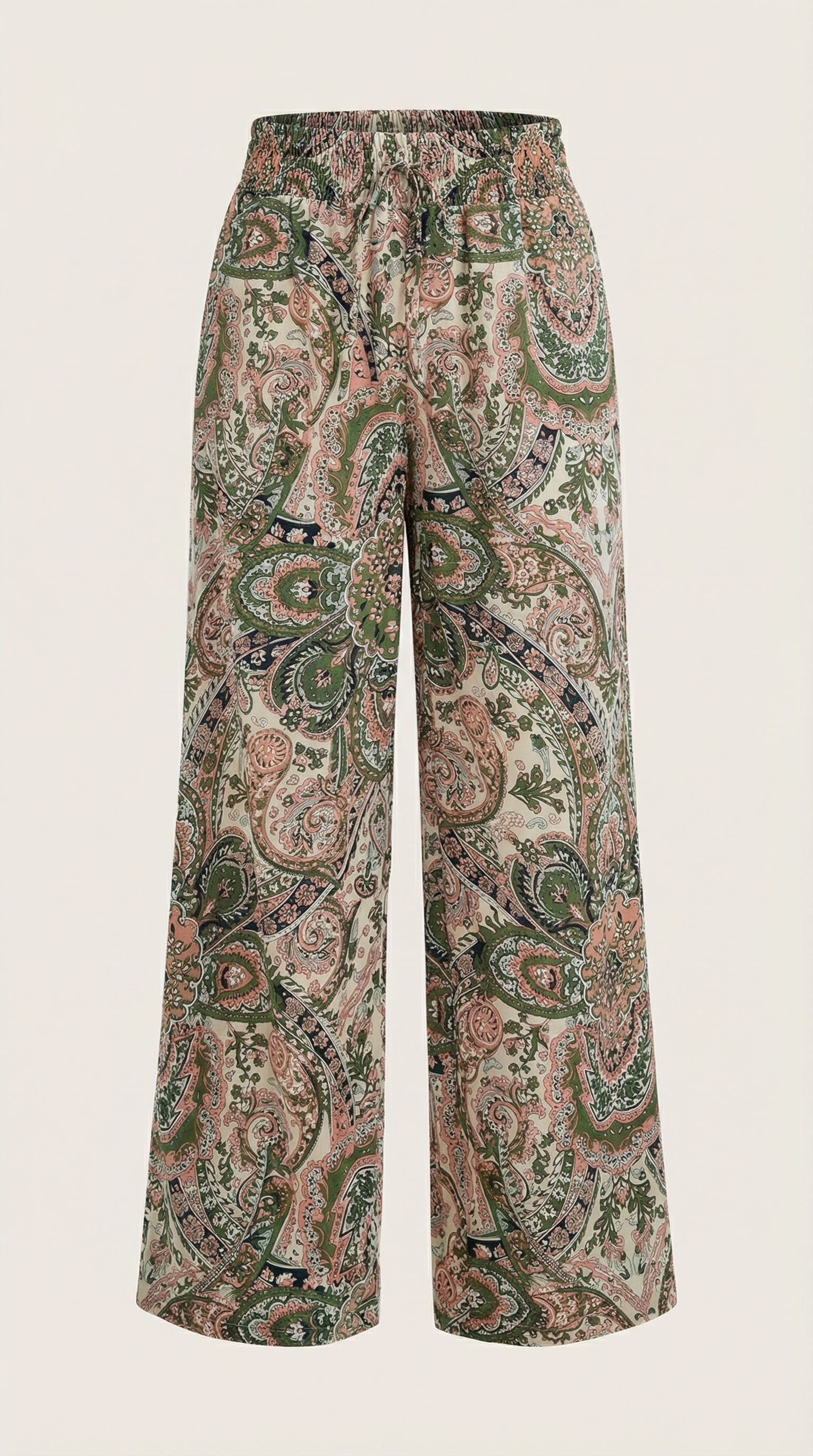 Pam Women's Flowy Wide Leg Paisley Print Trousers