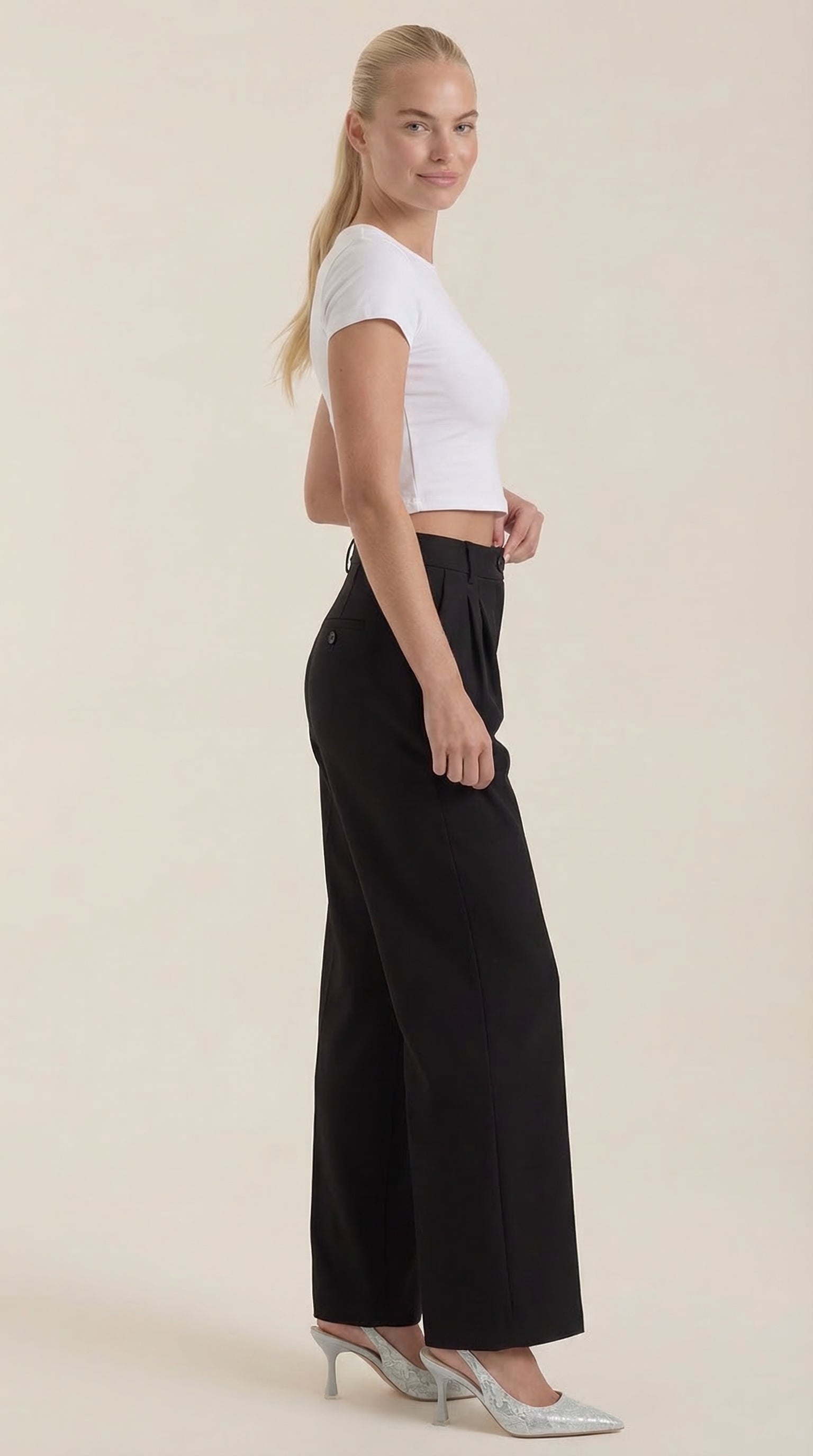 Rebecca Women's High Waist Wide-Leg Office Trousers