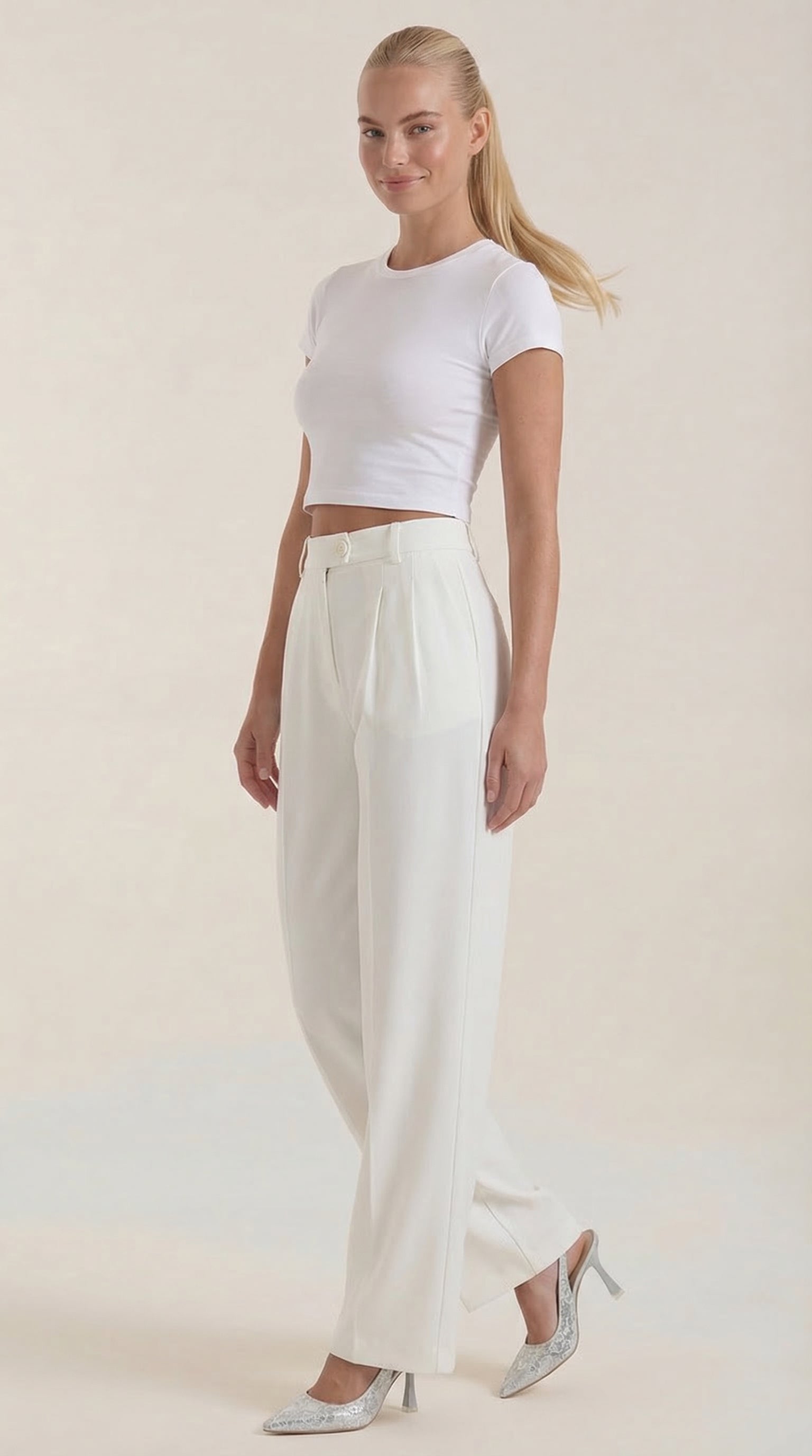 Rebecca Women's High Waist Wide-Leg Office Trousers