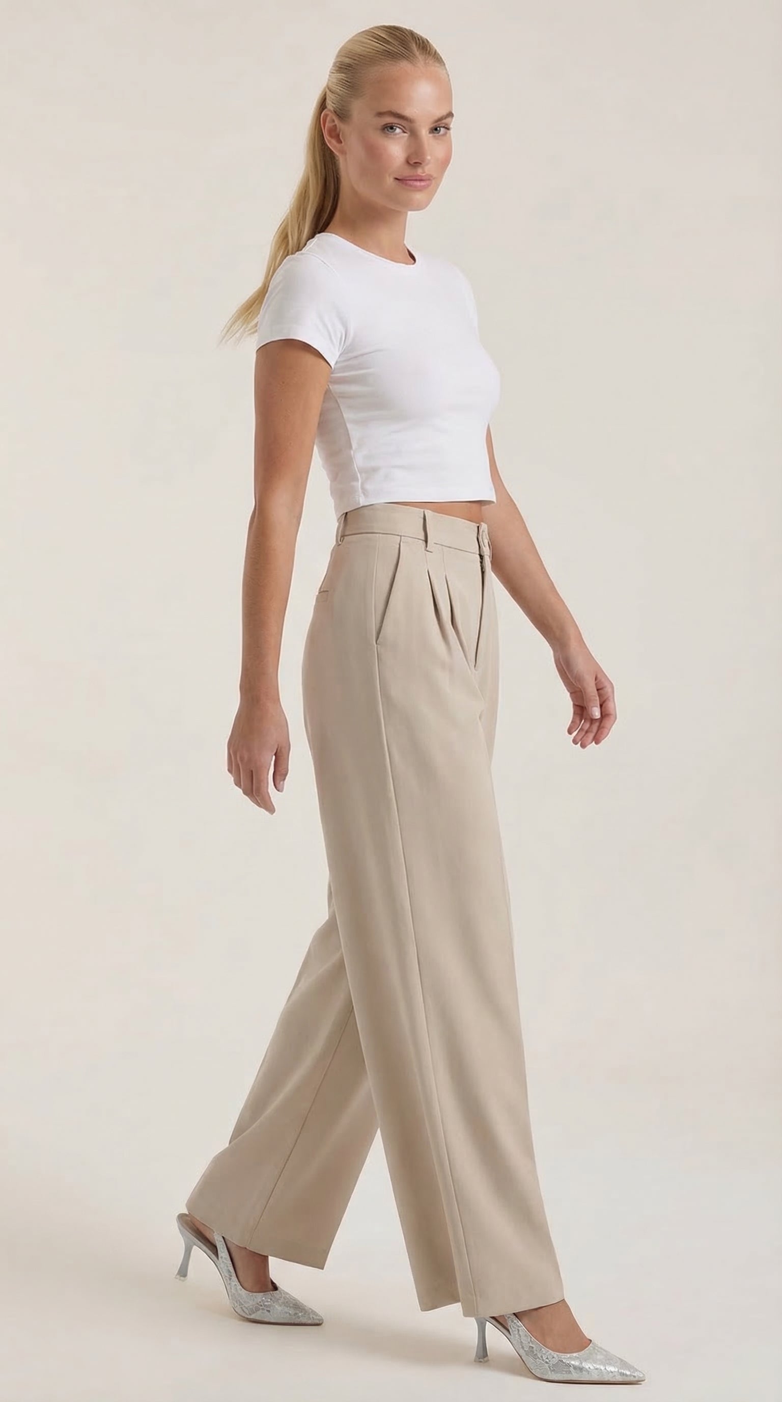 Rebecca Women's High Waist Wide-Leg Office Trousers