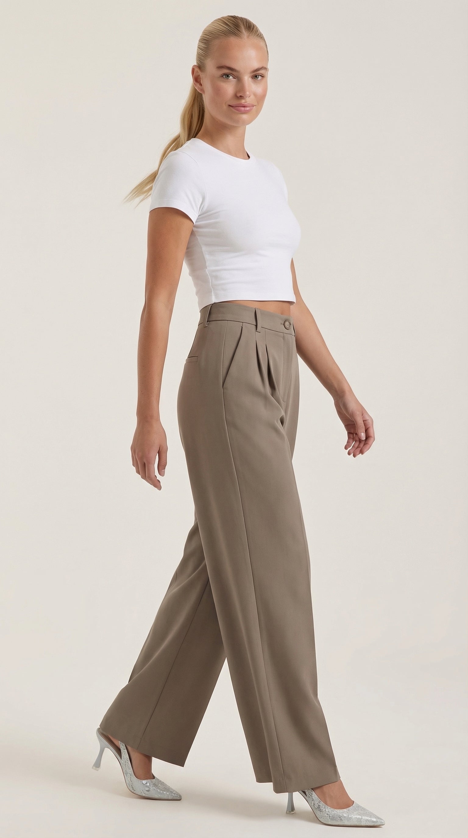 Rebecca Women's High Waist Wide-Leg Office Trousers