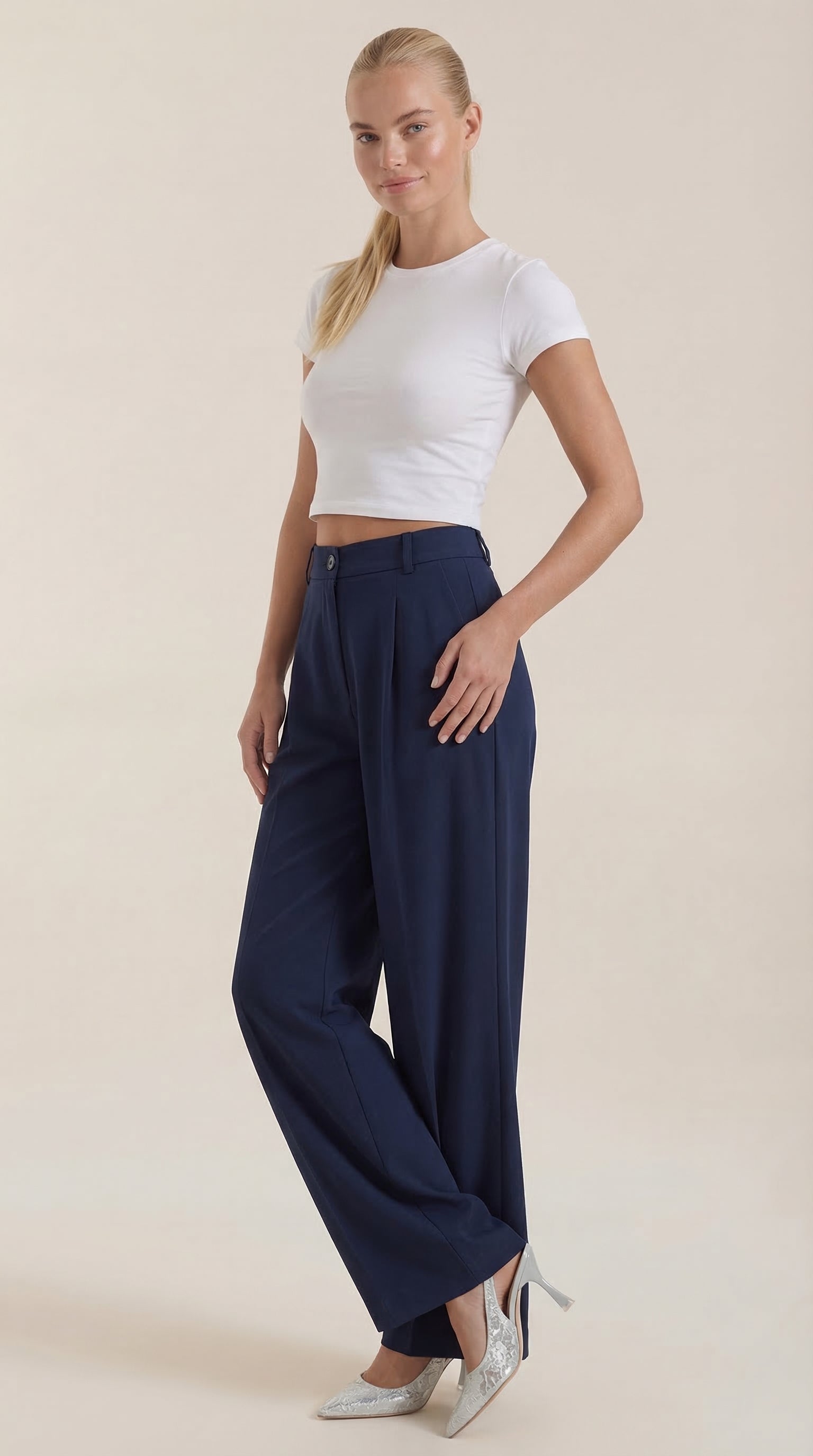 Rebecca Women's High Waist Wide-Leg Office Trousers
