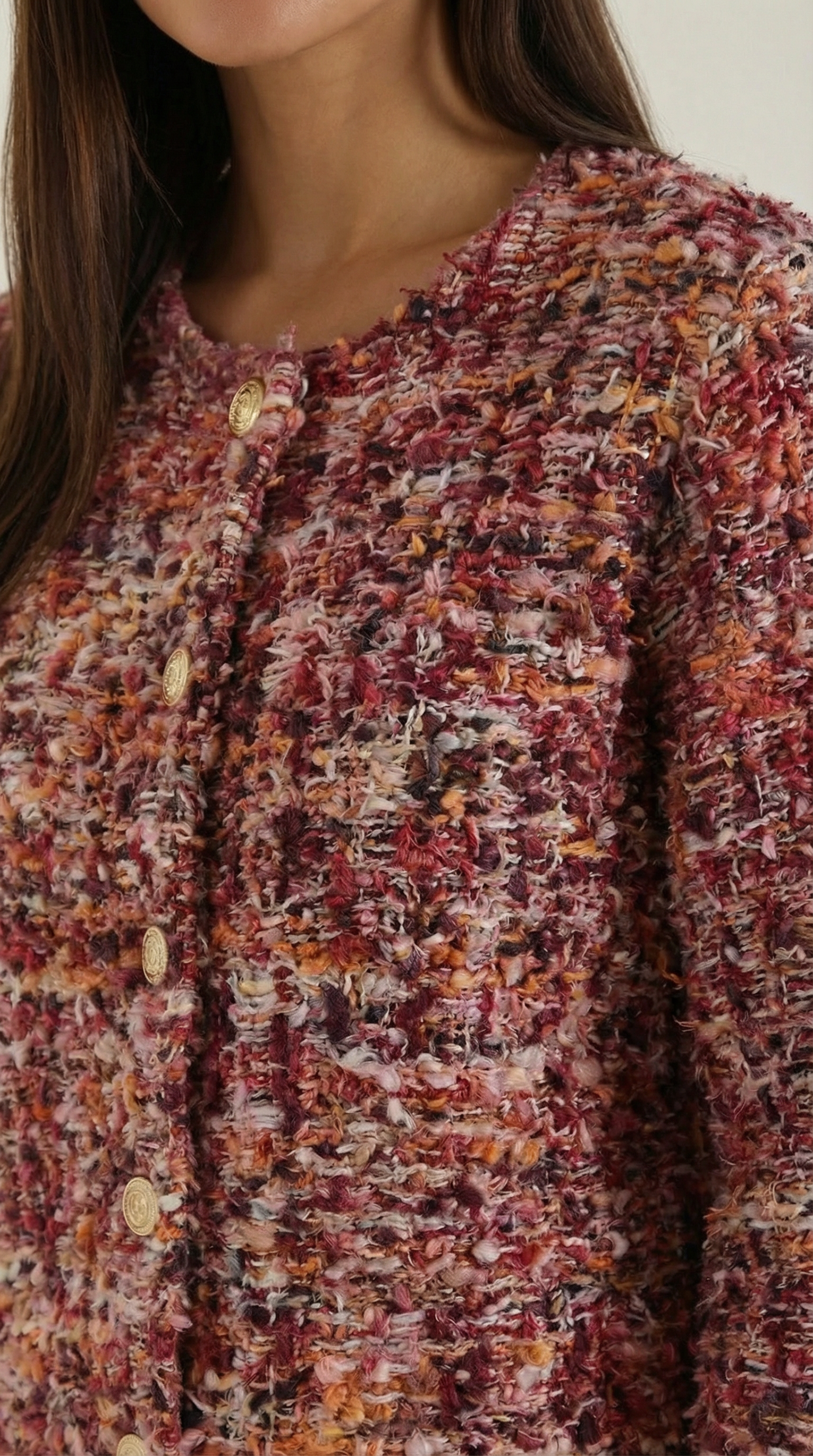 Rosaria Women's Cropped Boucle Knitted Cardigan
