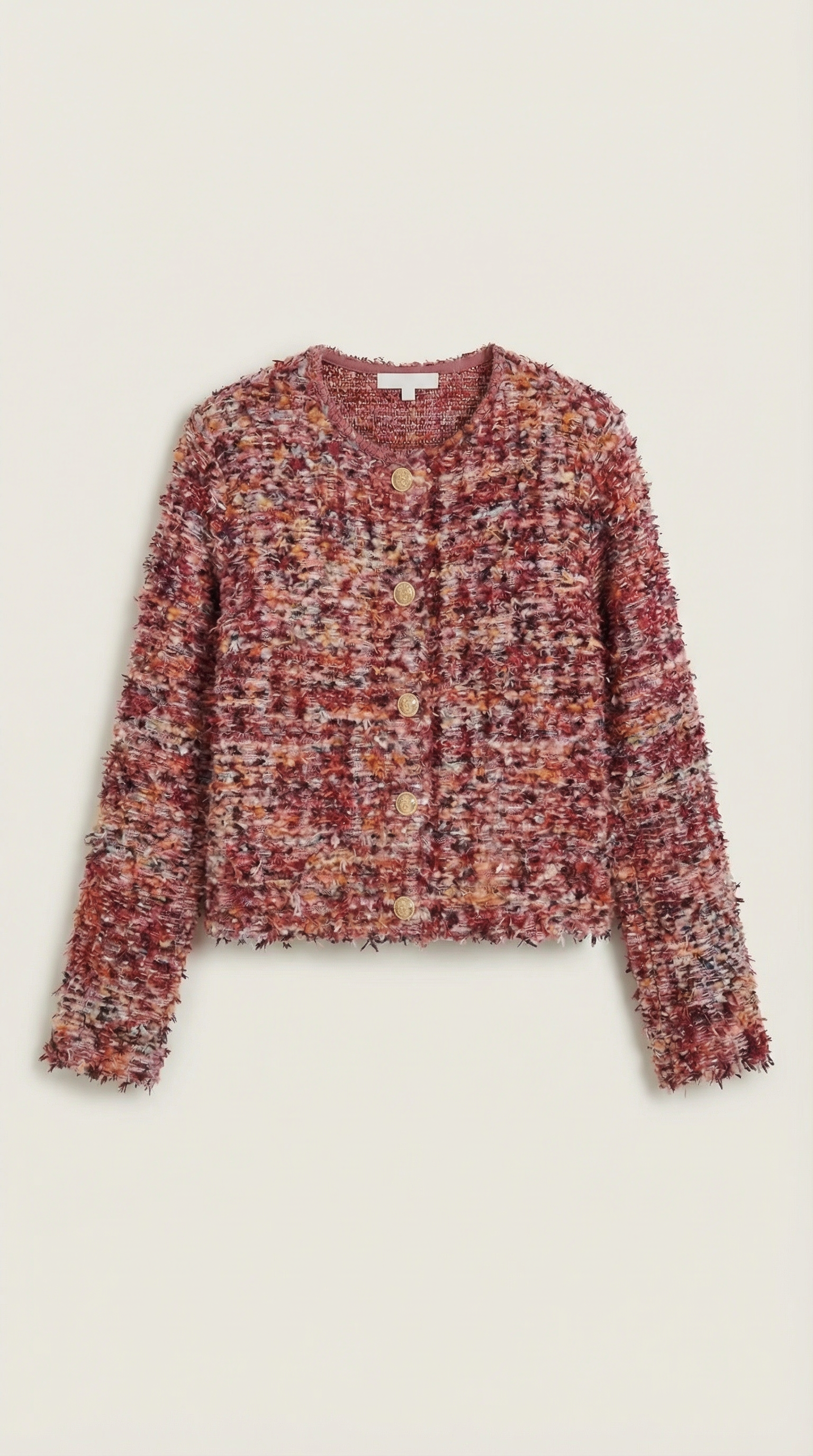 Rosaria Women's Cropped Boucle Knitted Cardigan