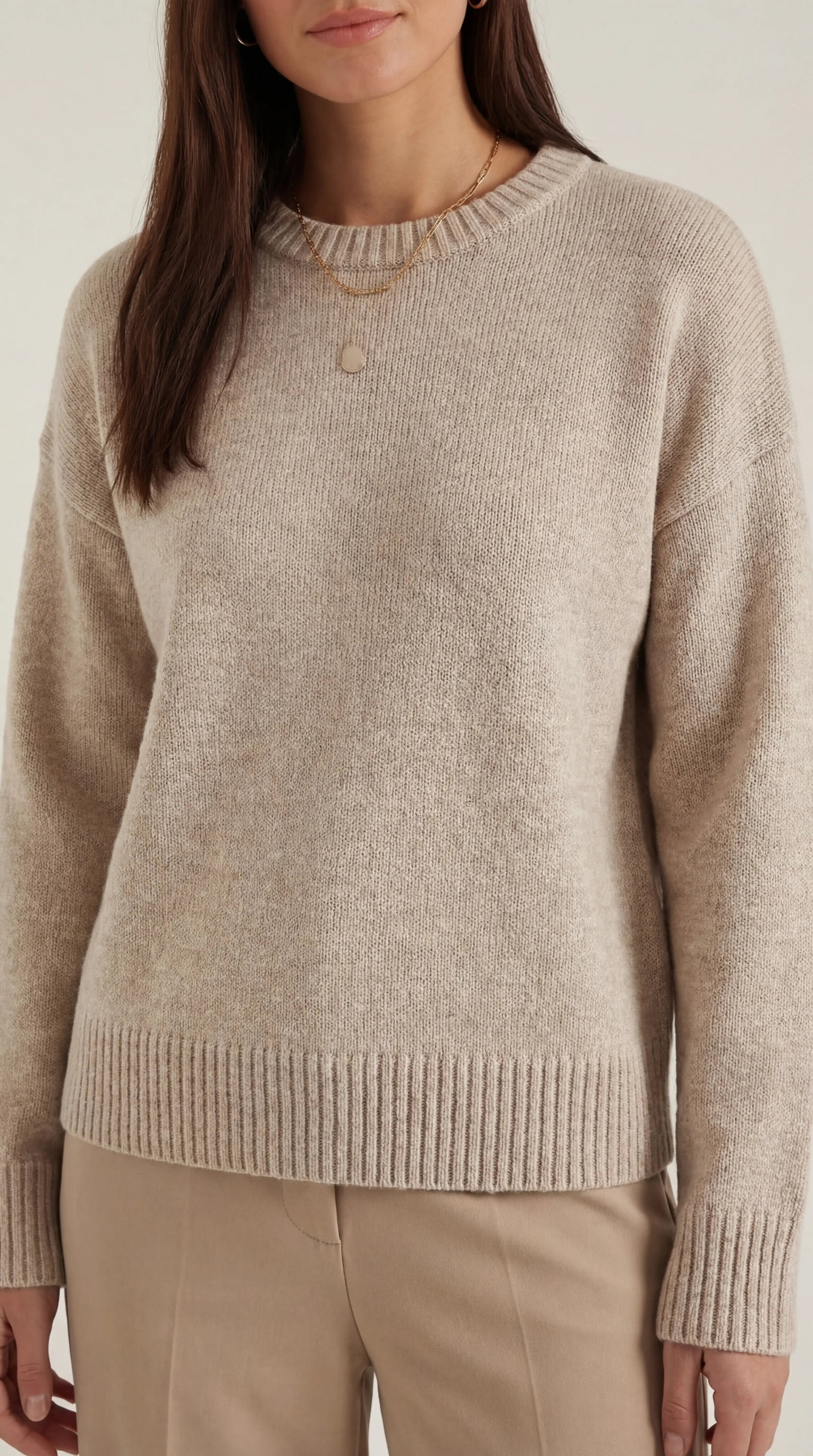 Ruby Women's Ribbed Edge Oversized Knit Jumper