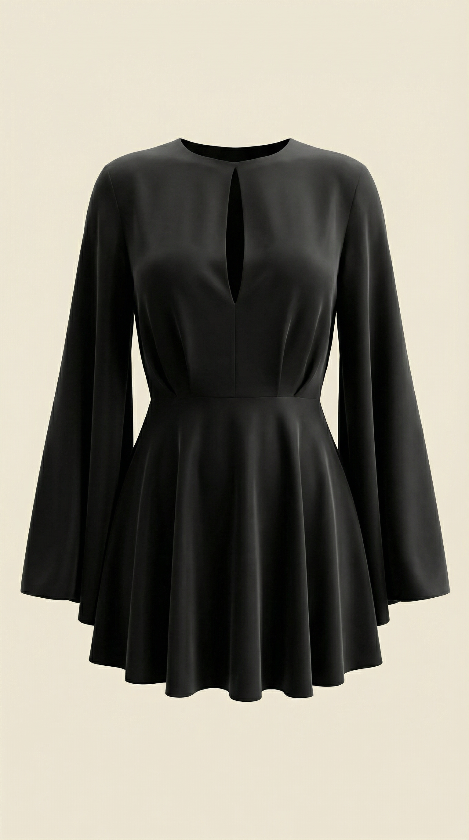 Serena Women's Flowy Bell Sleeve Tie Waist Mini Dress