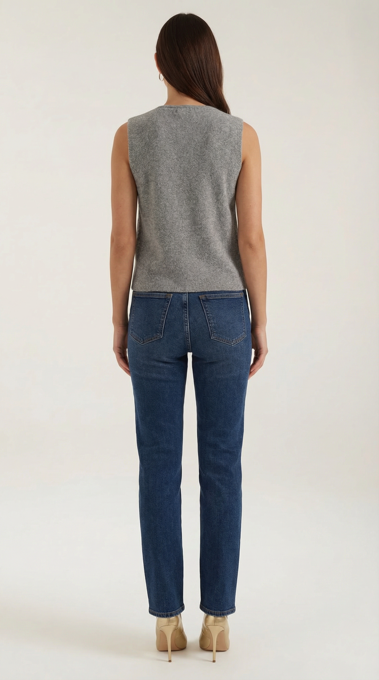 Sharon Women's V-Neck Cut-Out Knitted Vest Top
