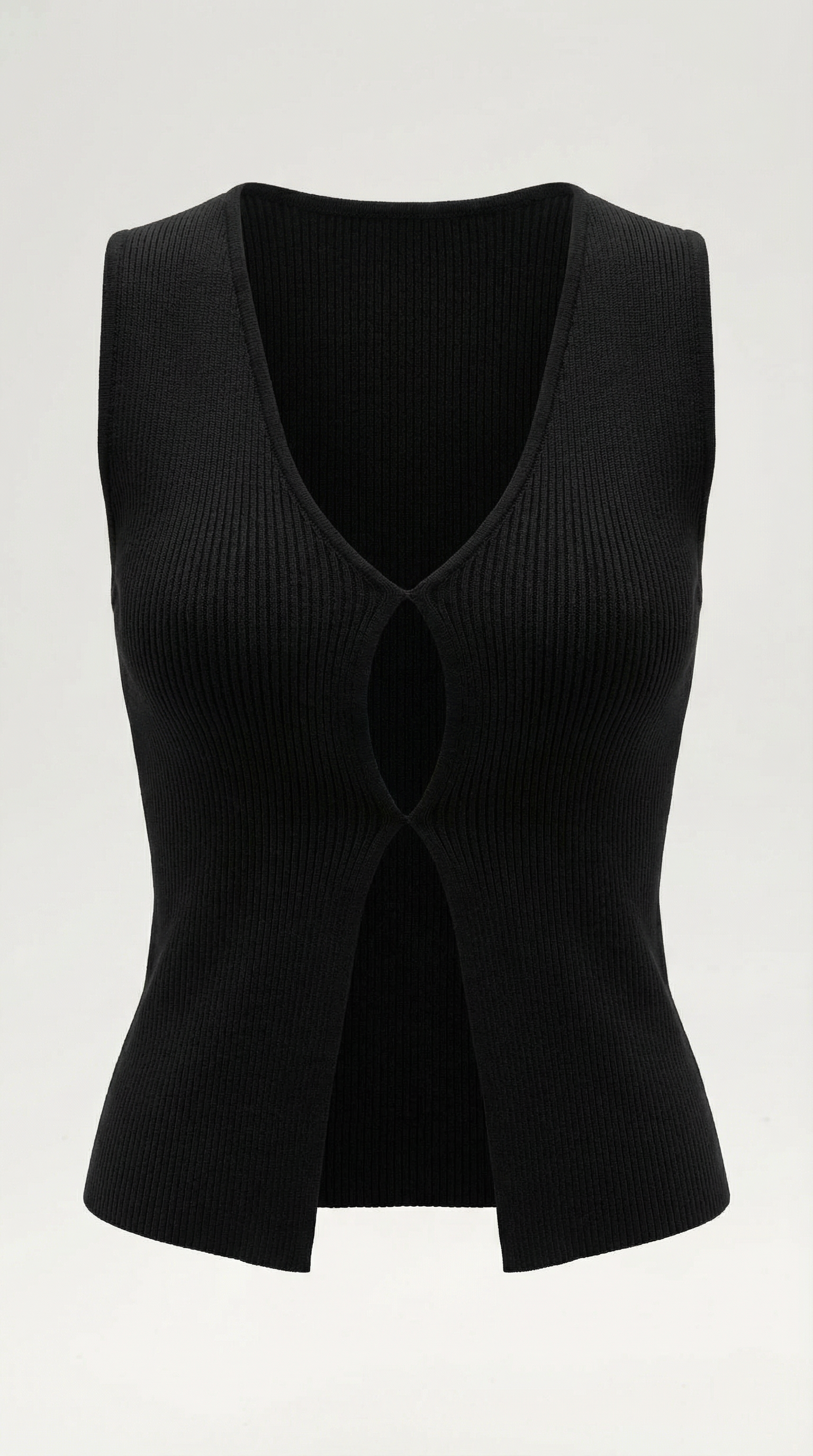 Sharon Women's V-Neck Cut-Out Knitted Vest Top