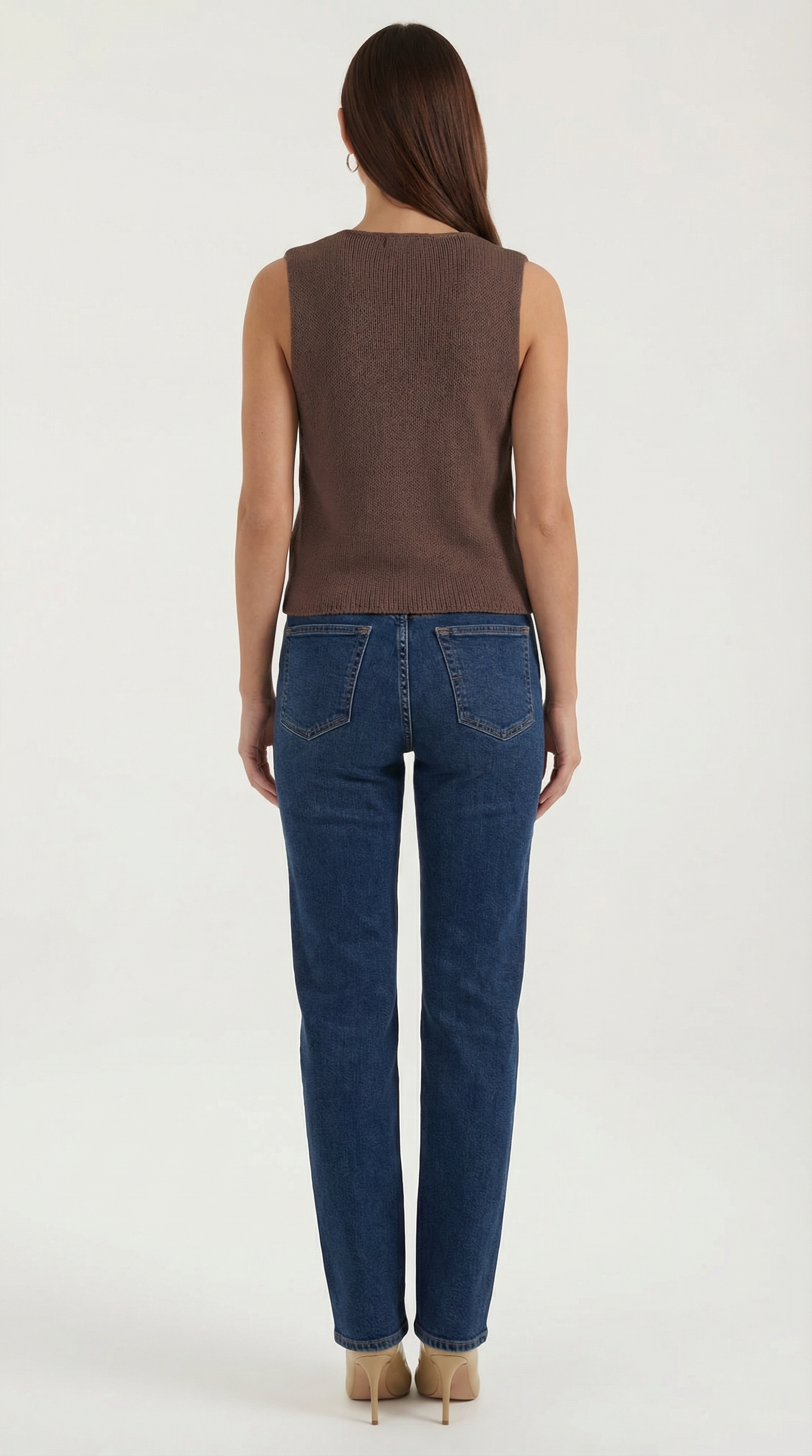 Sharon Women's V-Neck Cut-Out Knitted Vest Top