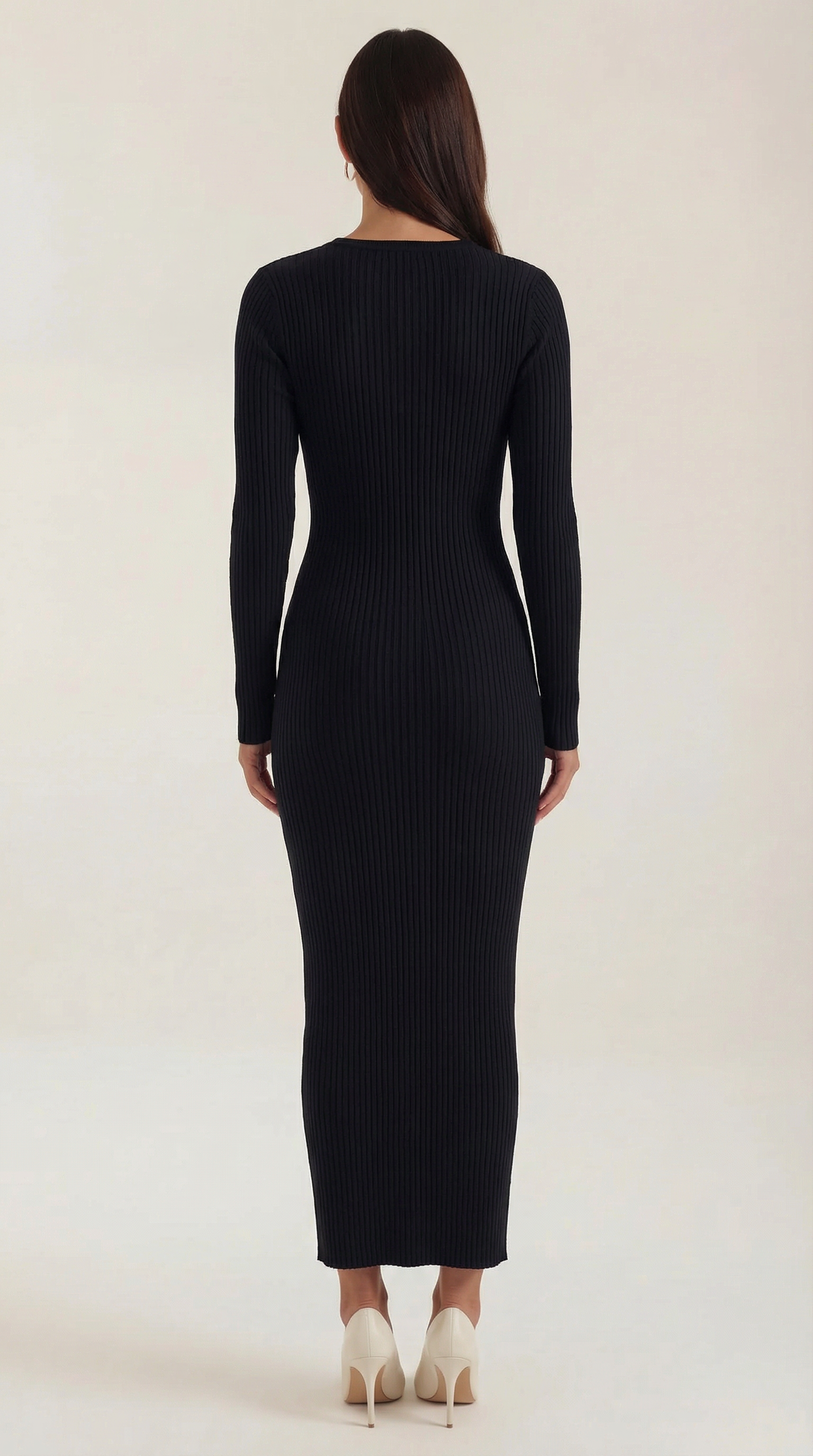 Sheila Women's Crew Neck Ribbed Bodycon Midi Dress