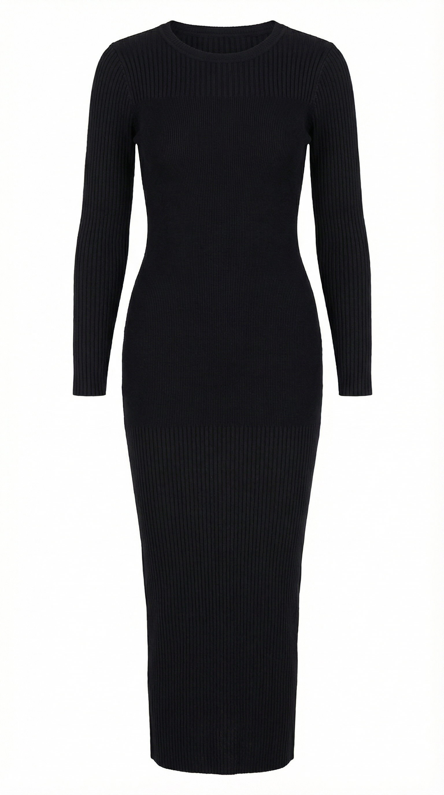 Sheila Women's Crew Neck Ribbed Bodycon Midi Dress