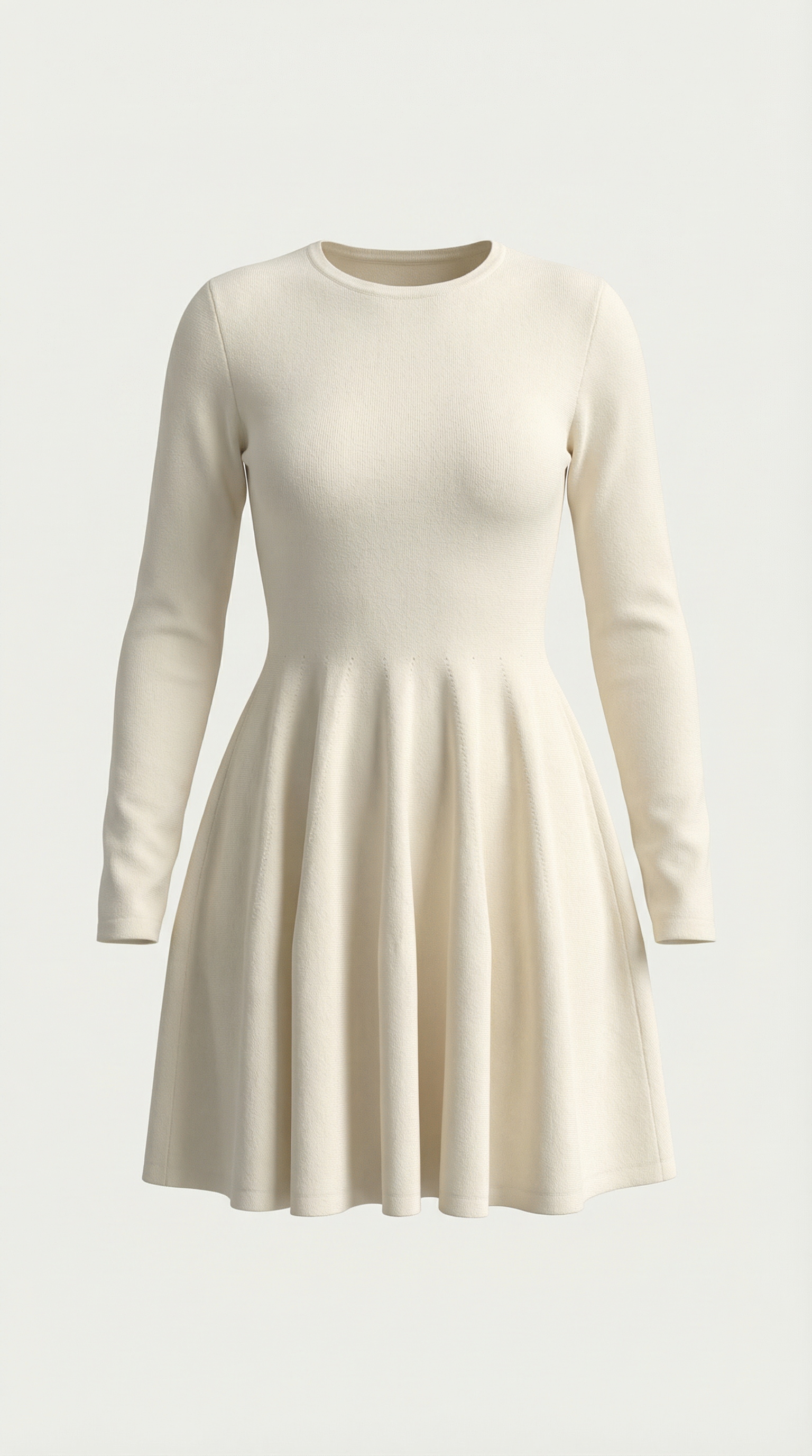 Tiffany Women's Pleated Long Sleeve Flare Mini Dress