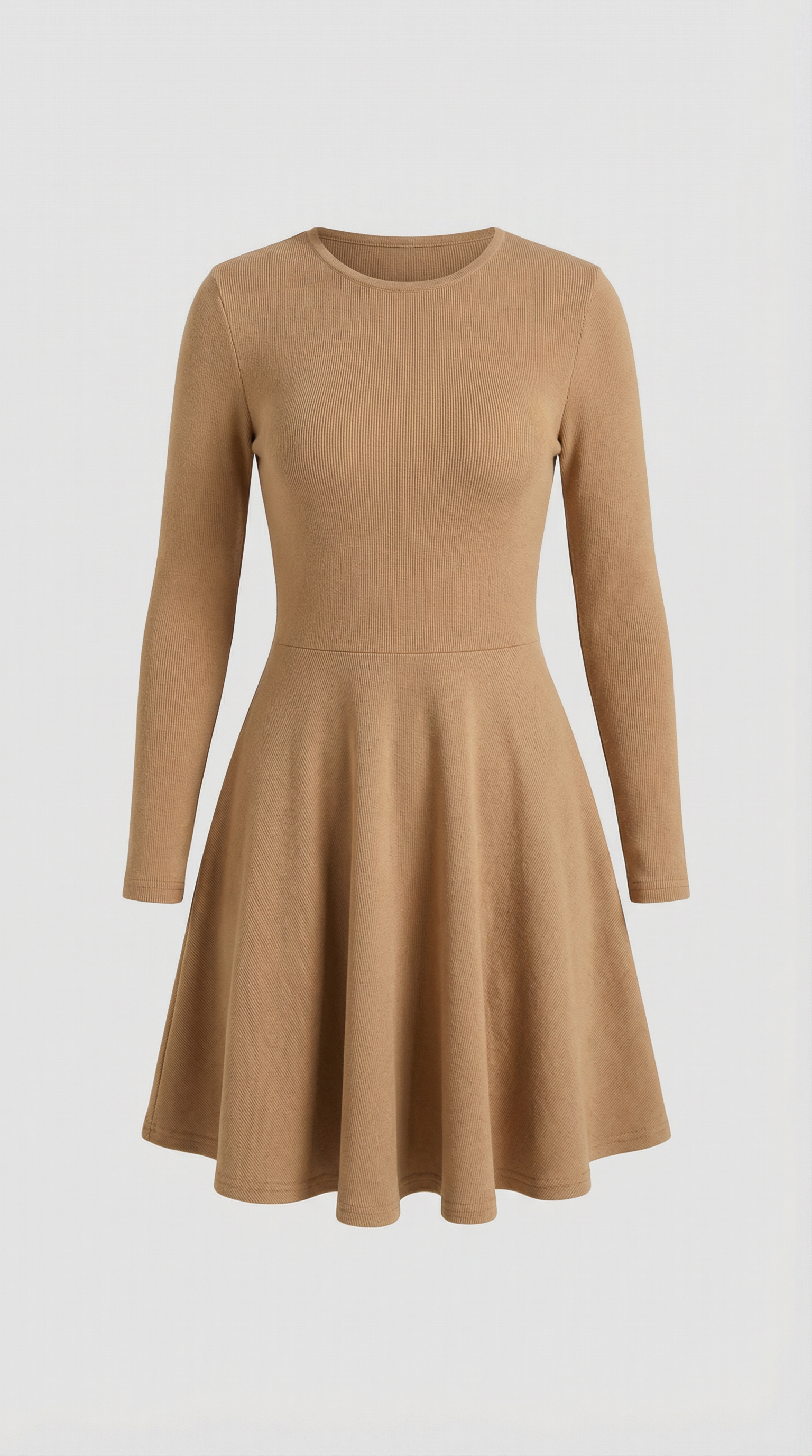 Tiffany Women's Pleated Long Sleeve Flare Mini Dress