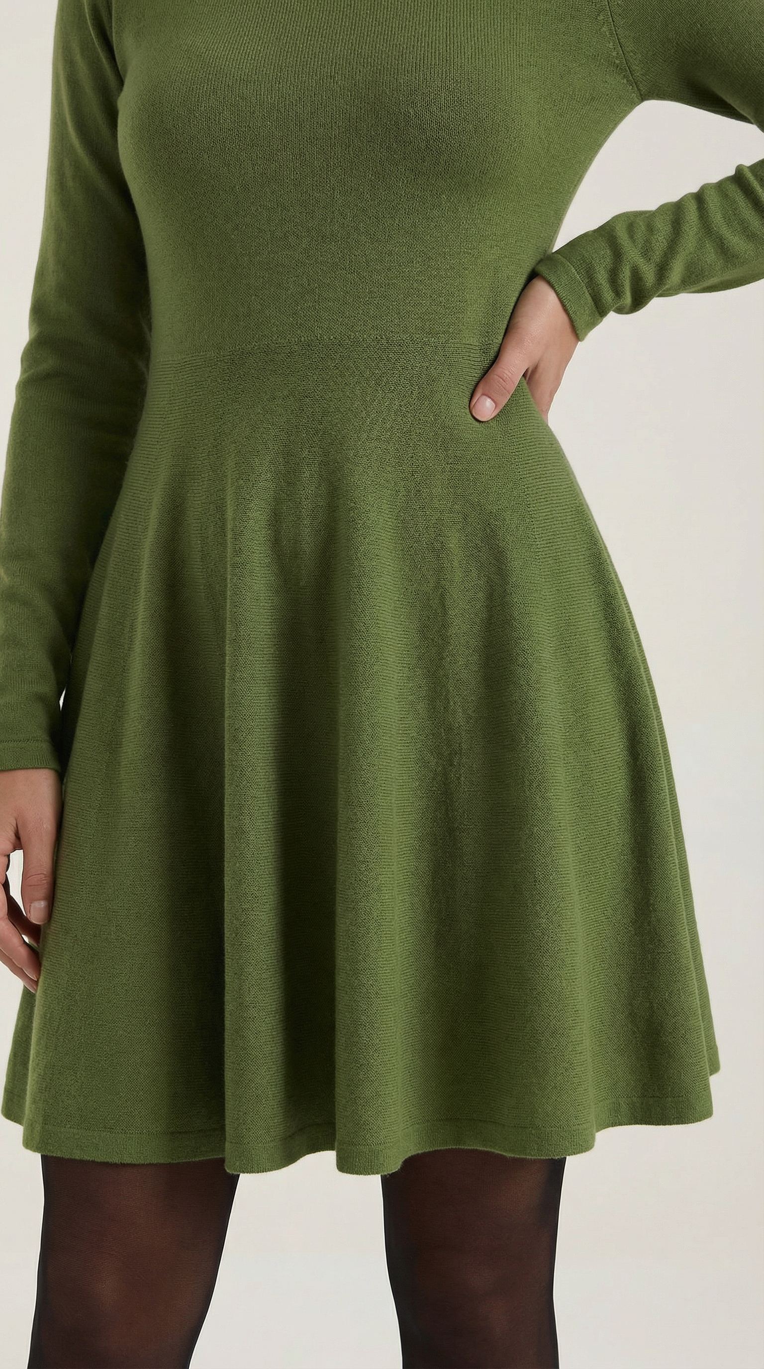 Tiffany Women's Pleated Long Sleeve Flare Mini Dress