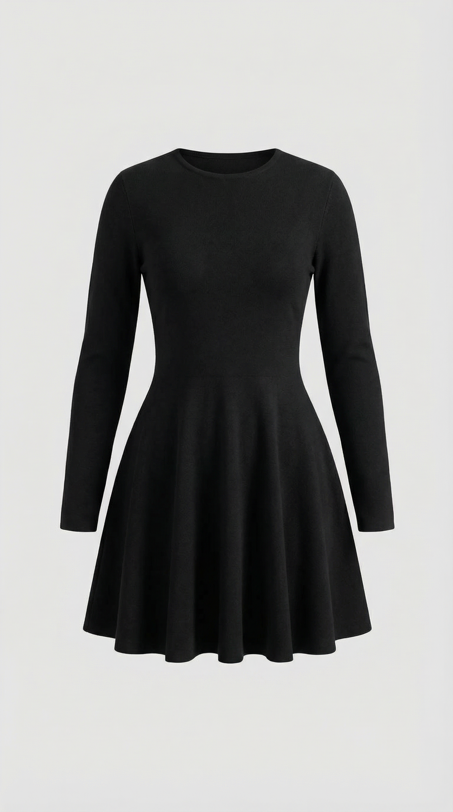 Tiffany Women's Pleated Long Sleeve Flare Mini Dress