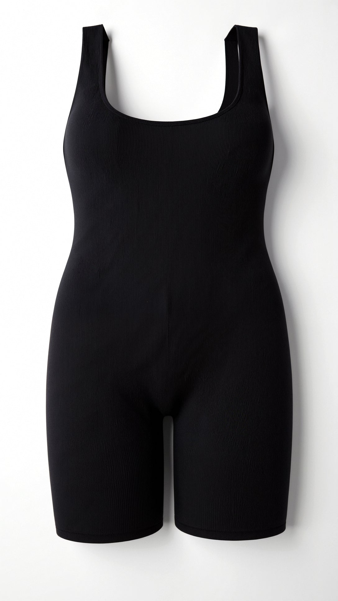 Women's Ribbed Square Neck Mid-Thigh Bodysuit