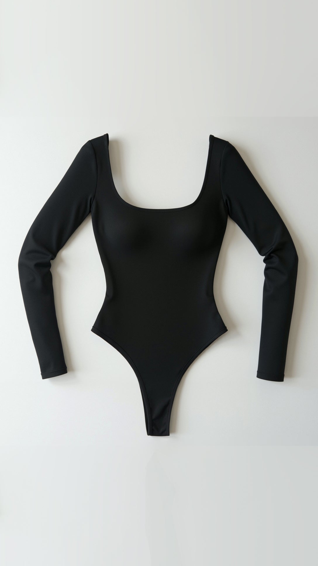 Women's Seamless Scoop Neck Long Sleeve Thong Bodysuit