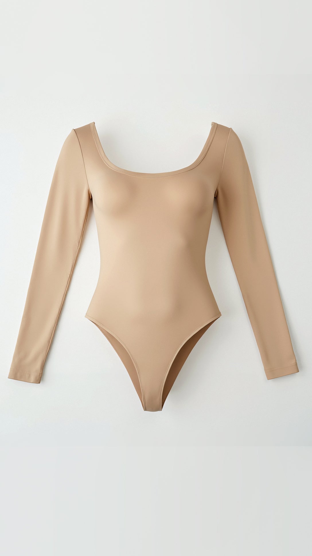 Women's Seamless Scoop Neck Long Sleeve Thong Bodysuit