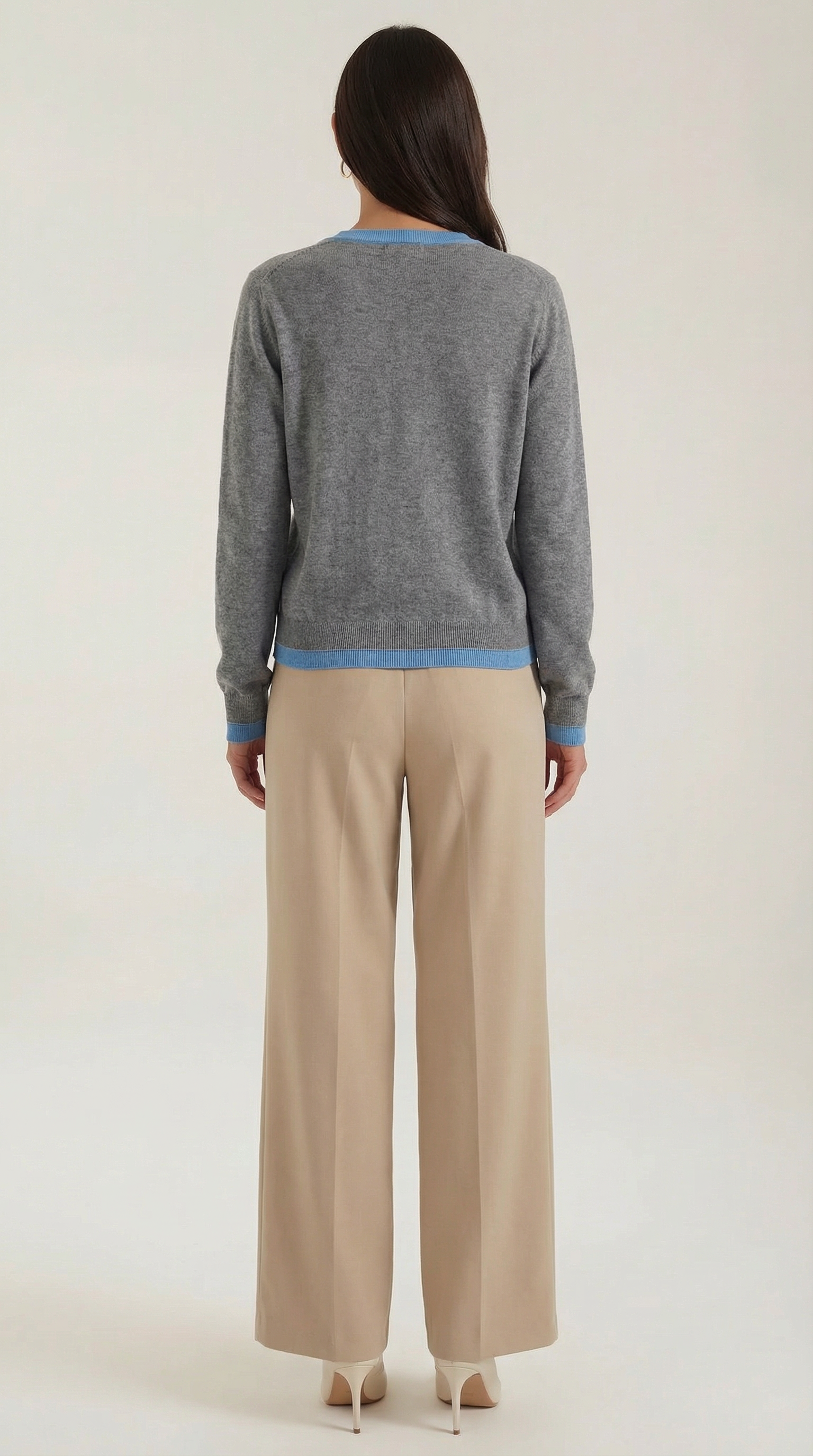 Wynona Women's Contrast Trim Button-Up Knit Cardigan