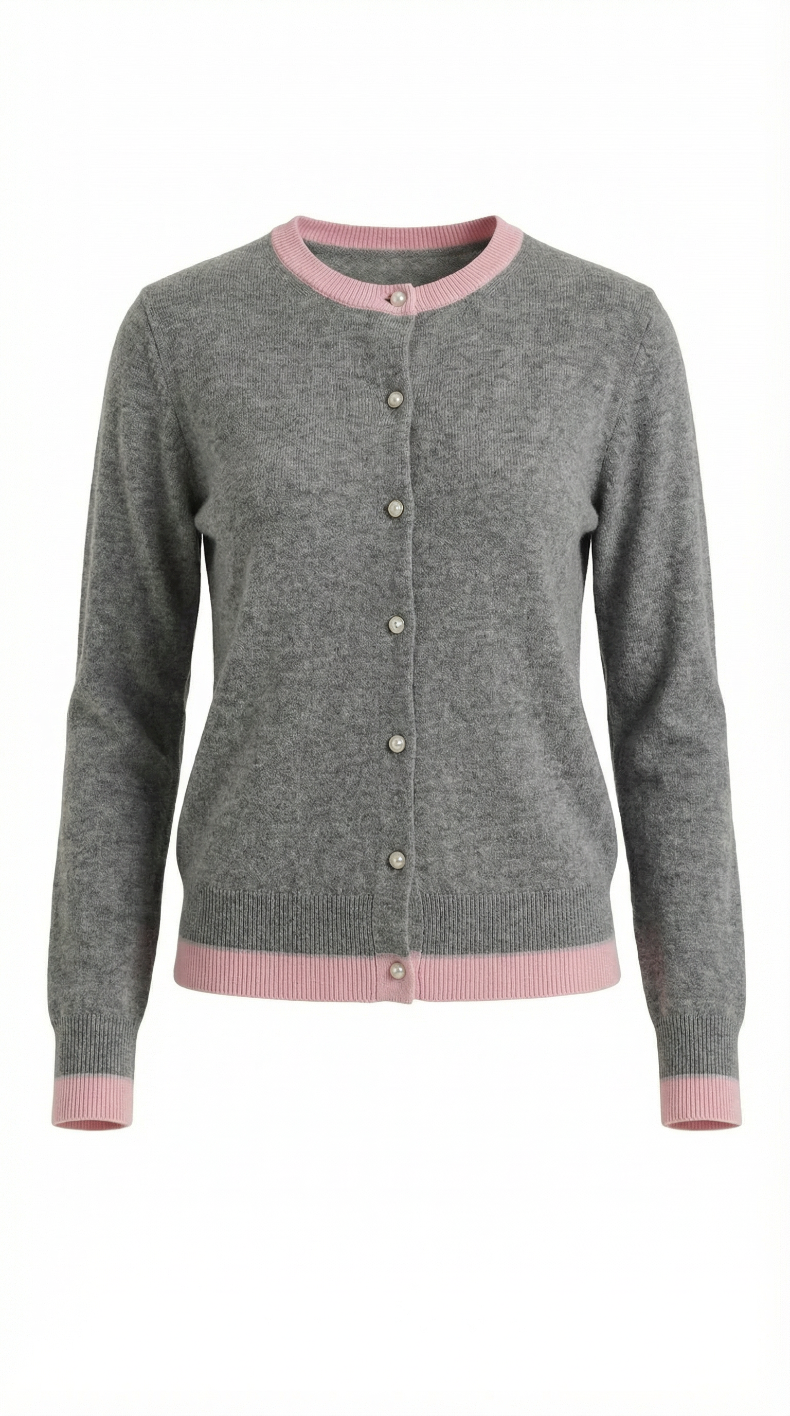 Wynona Women's Contrast Trim Button-Up Knit Cardigan