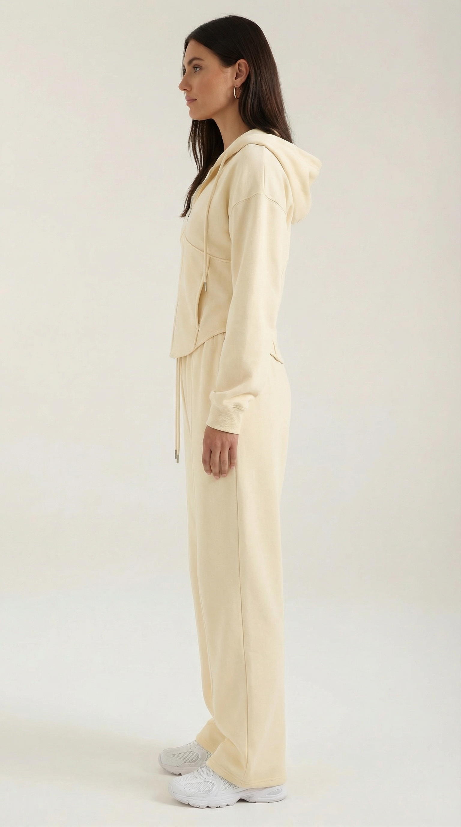 Yolanda Women's Zip Hoodie and Wide Leg Trousers Set