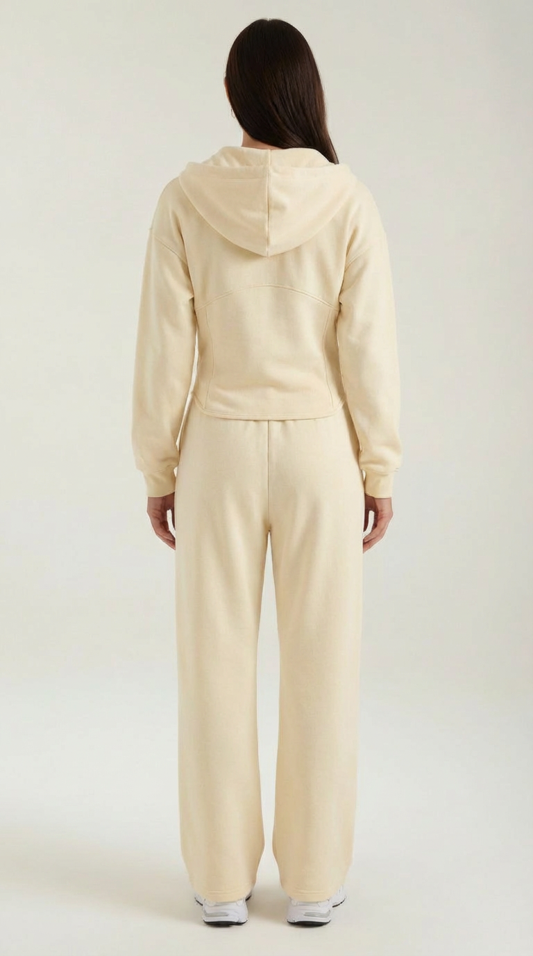 Yolanda Women's Zip Hoodie and Wide Leg Trousers Set