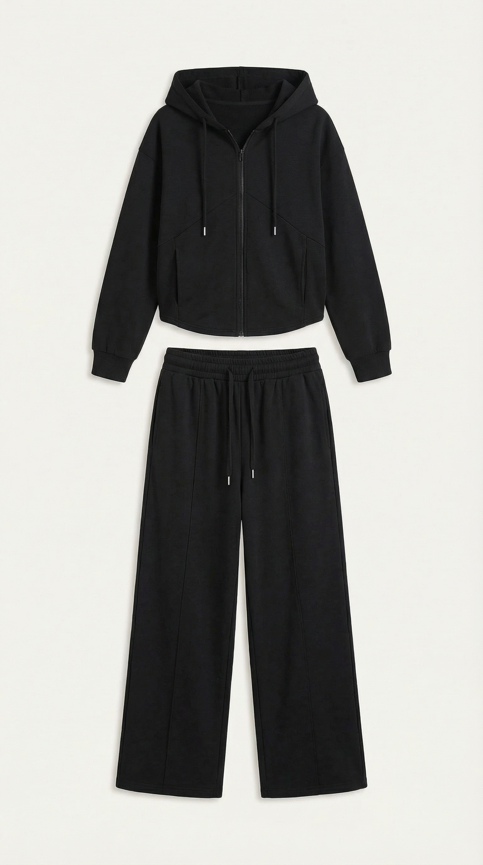 Yolanda Women's Zip Hoodie and Wide Leg Trousers Set